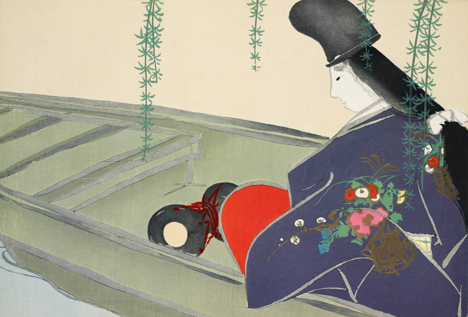 Serene Geisha Boat Ride Wall Art