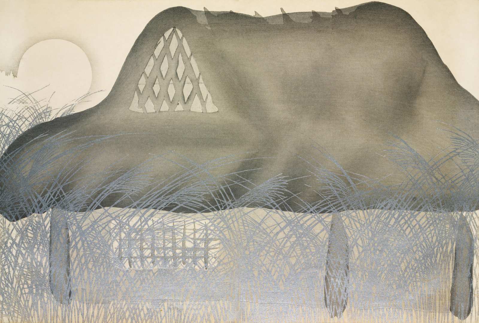 Serene Japanese Hut Landscape Wall Art