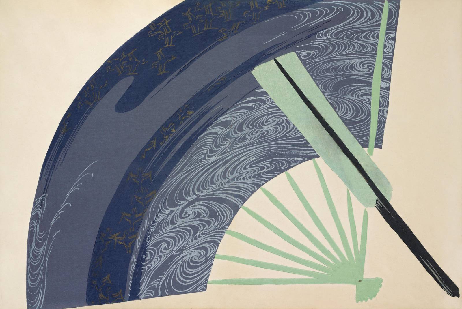 Elegant Fan Wave Art Wall Art