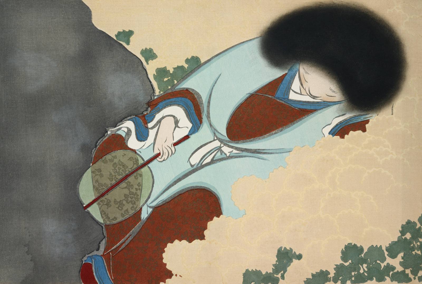 Serene Samurai Woman Zen Garden Wall Art