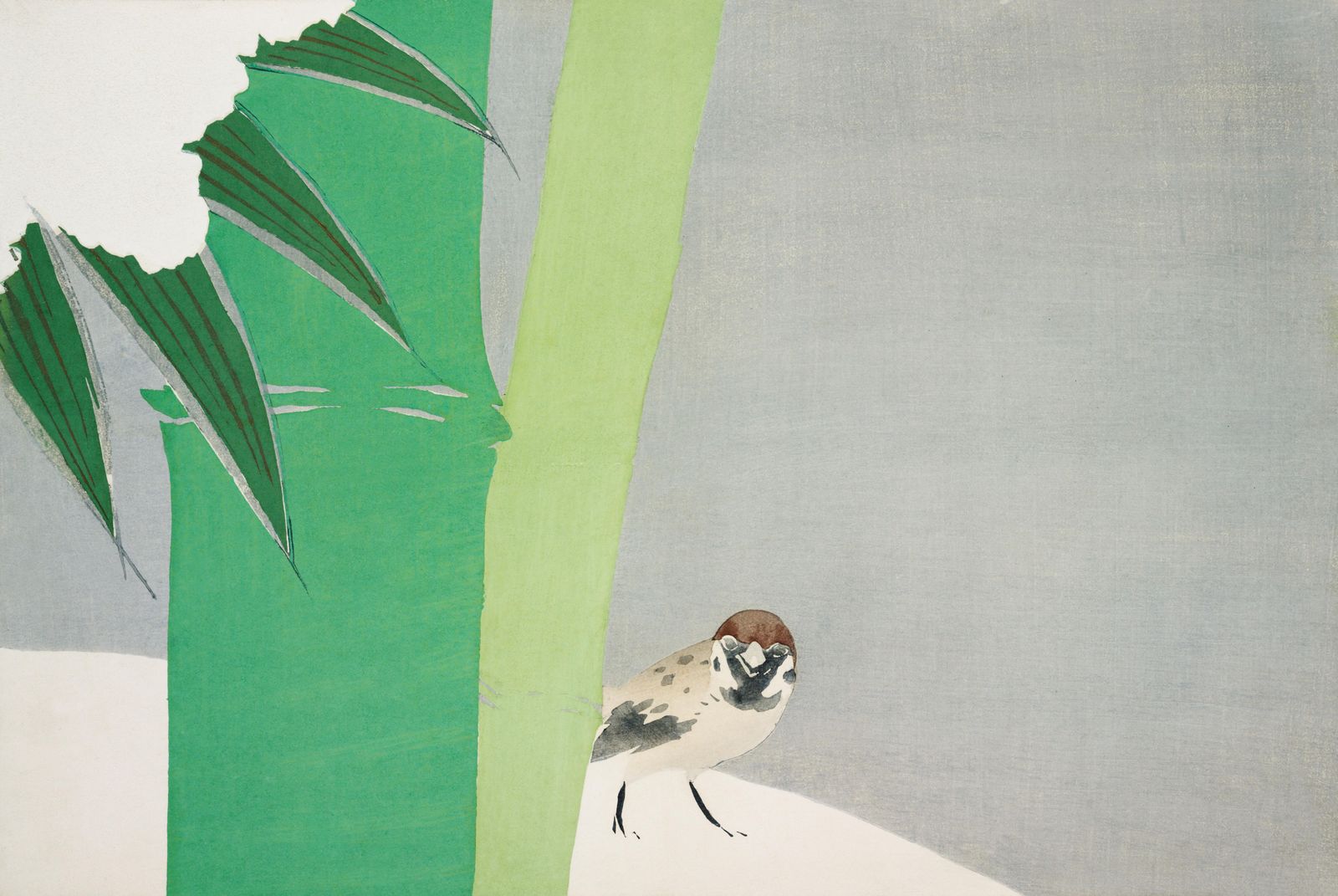 Peaceful Sparrow & Bamboo Zen Wall Art