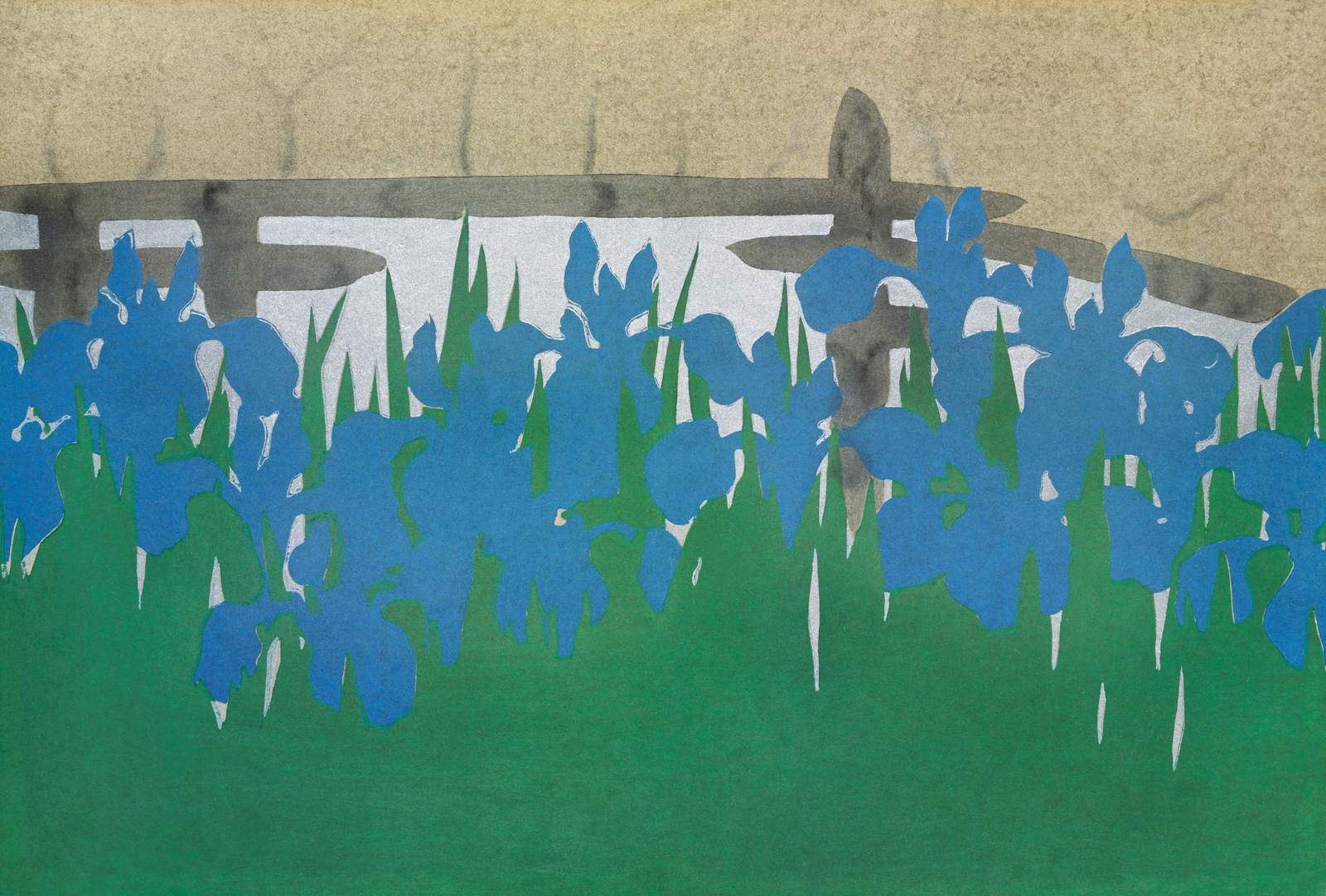 Vibrant Blue Iris Garden Wall Art Art