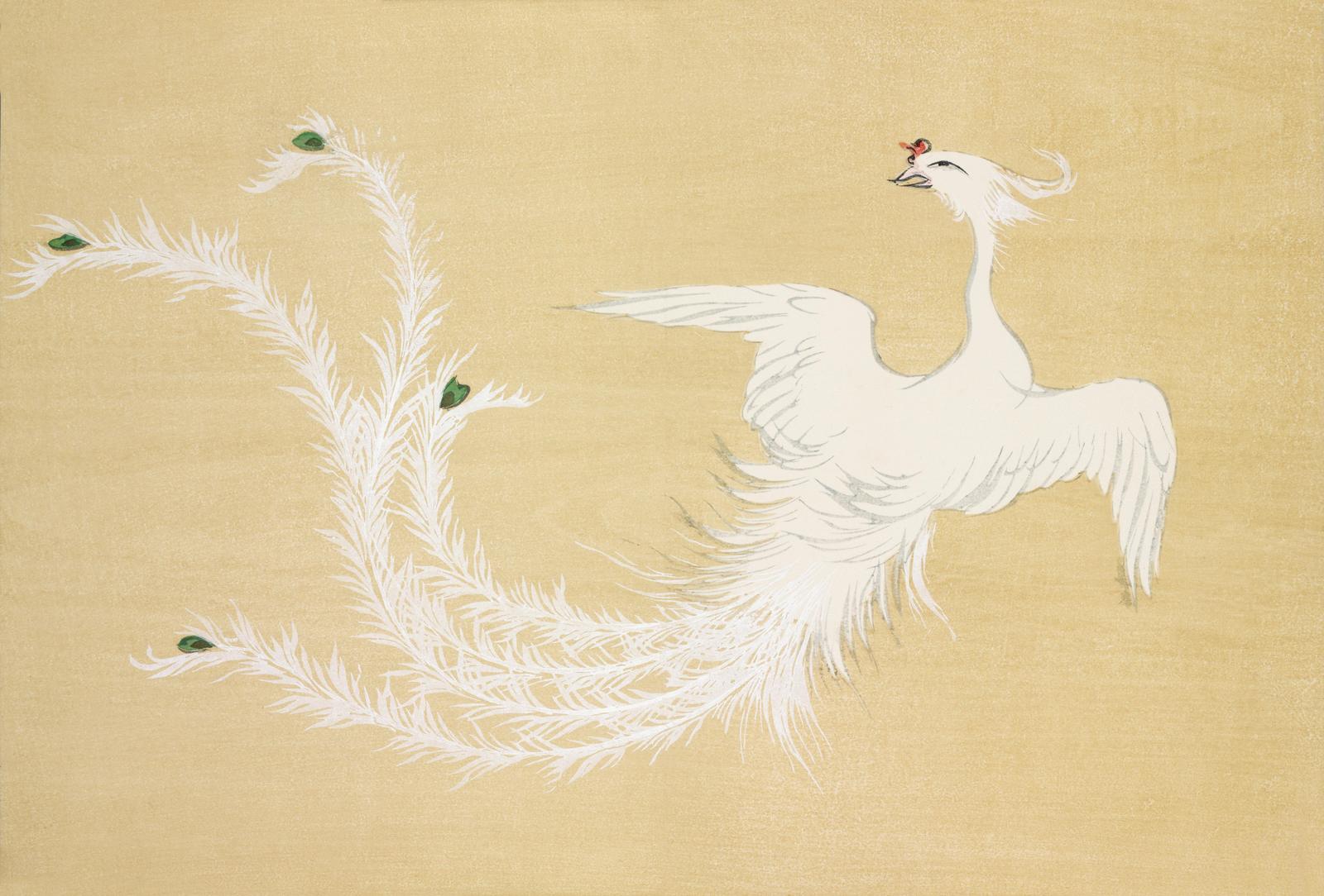 Elegant White Phoenix Artwork Wall Art