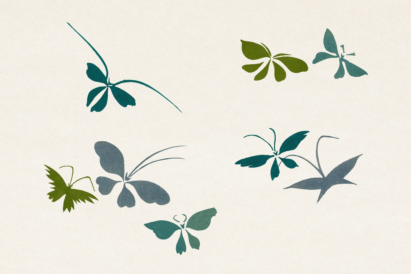 Elegant Floral Butterfly Art Wall Art