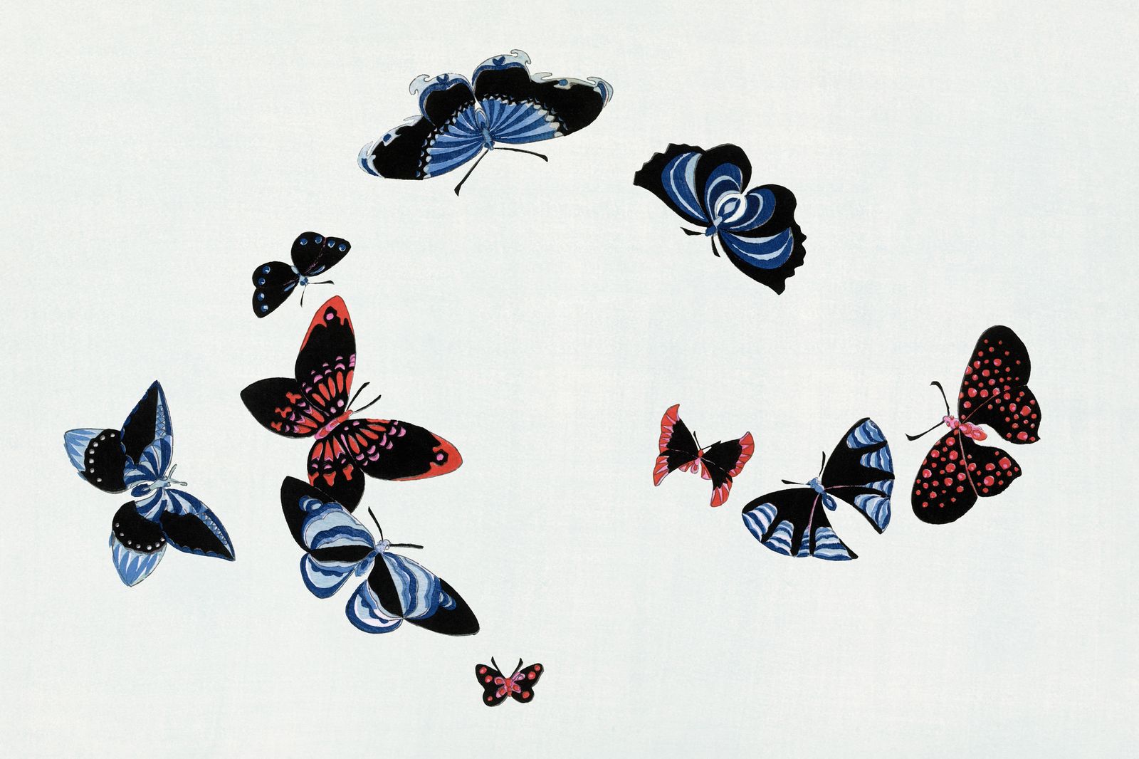 Vibrant Butterfly Swarm Wall Art