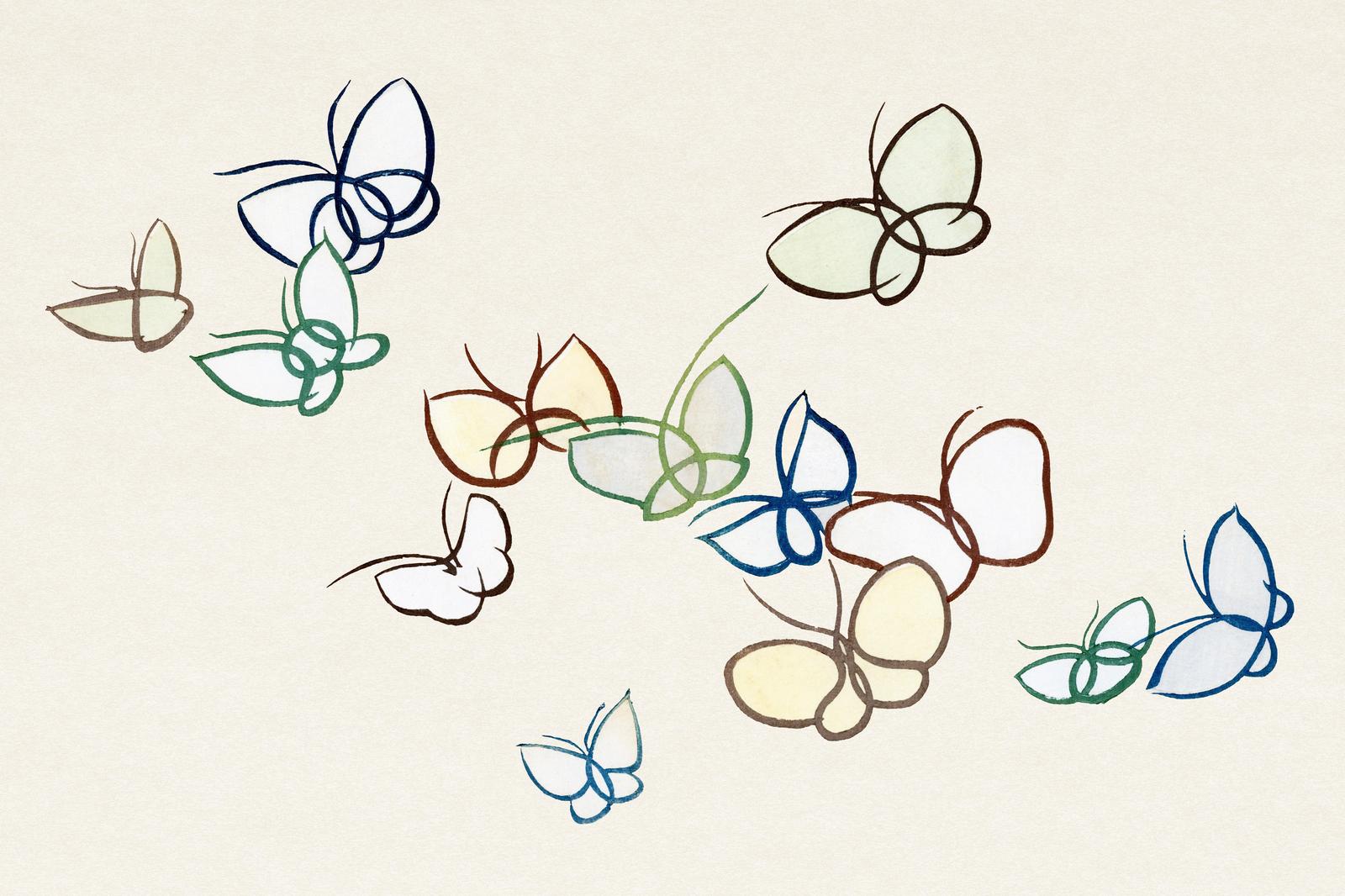 Whimsical Butterfly Swarm Wall Art