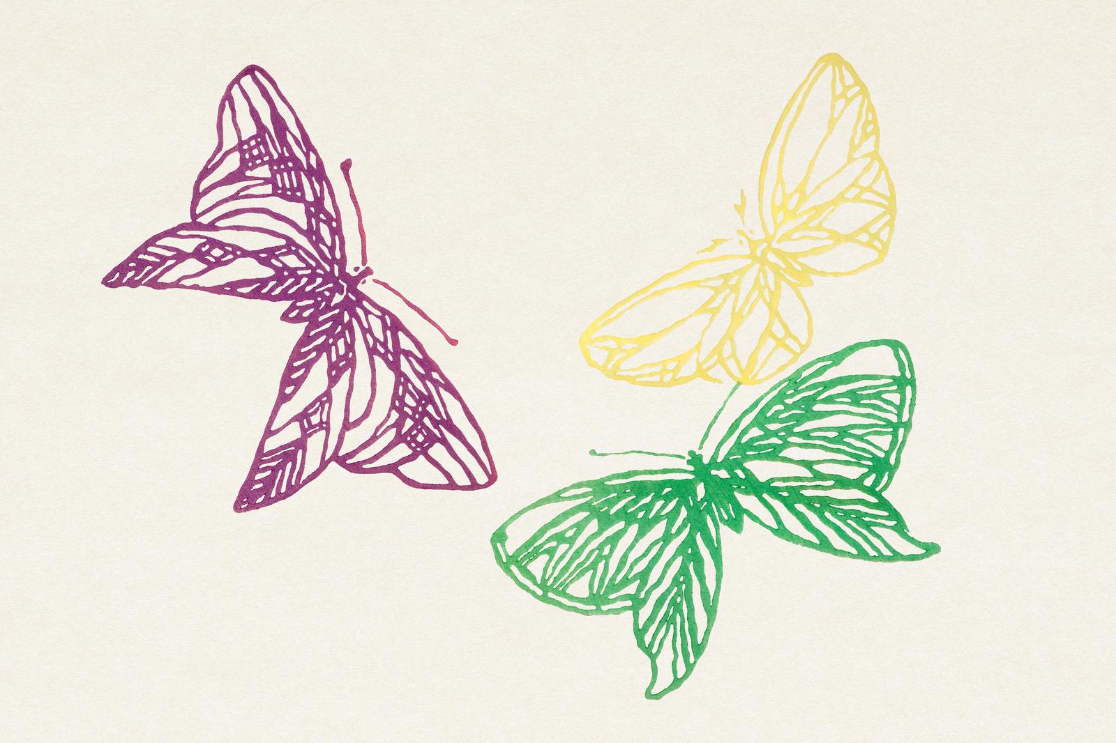 Vibrant Butterfly Trio Wall Art