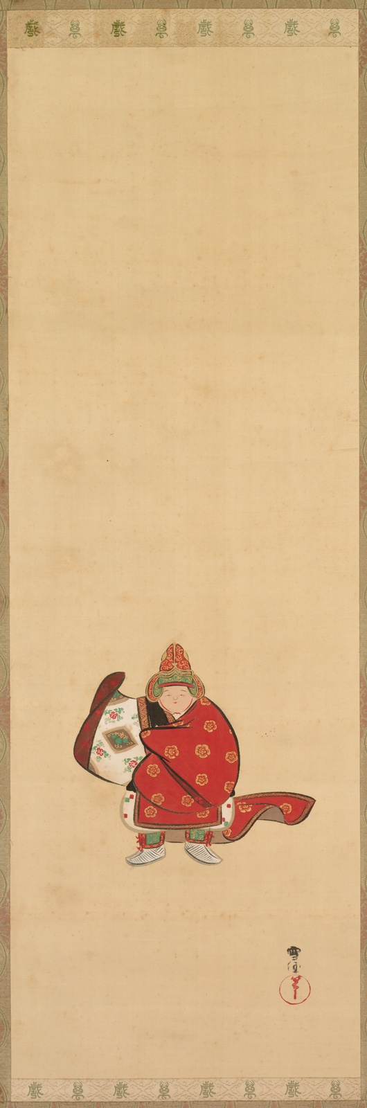JAPANESE WARRIOR Red Kimono Wall Art