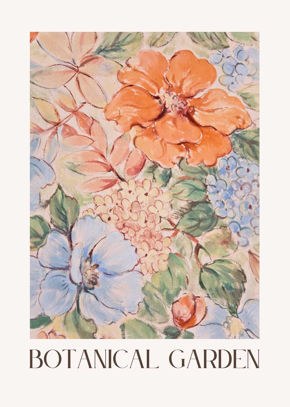 Vintage Botanical Garden Floral Wall Art