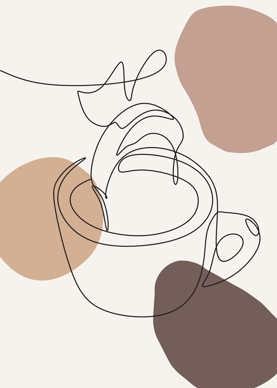 Abstract Coffee Cup Line Art Wall Art