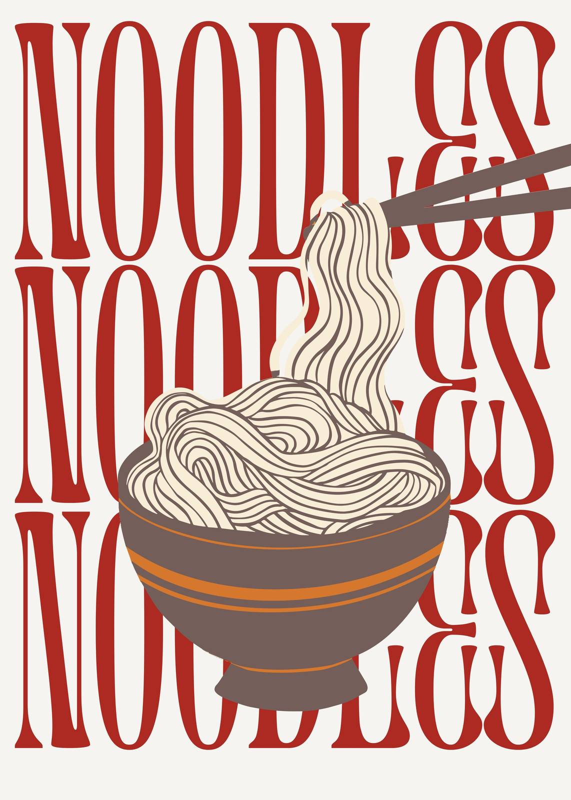 Noodle Lover Bold Typographic Wall Art