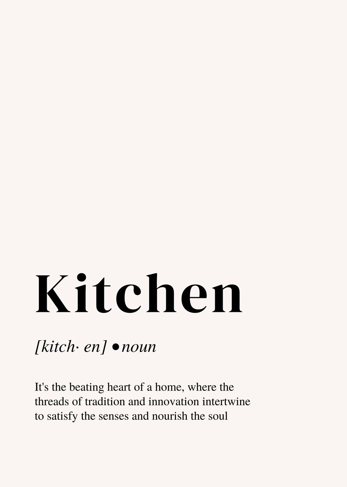 Elegant Kitchen Definition Wall Art