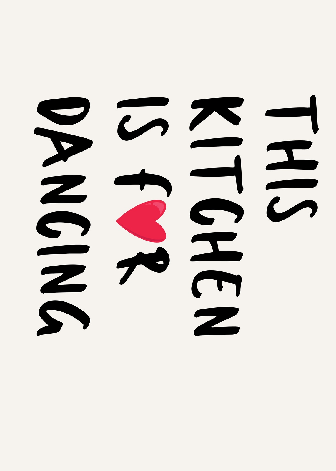 This Kitchen Is For Dancing Heart Wall Art
