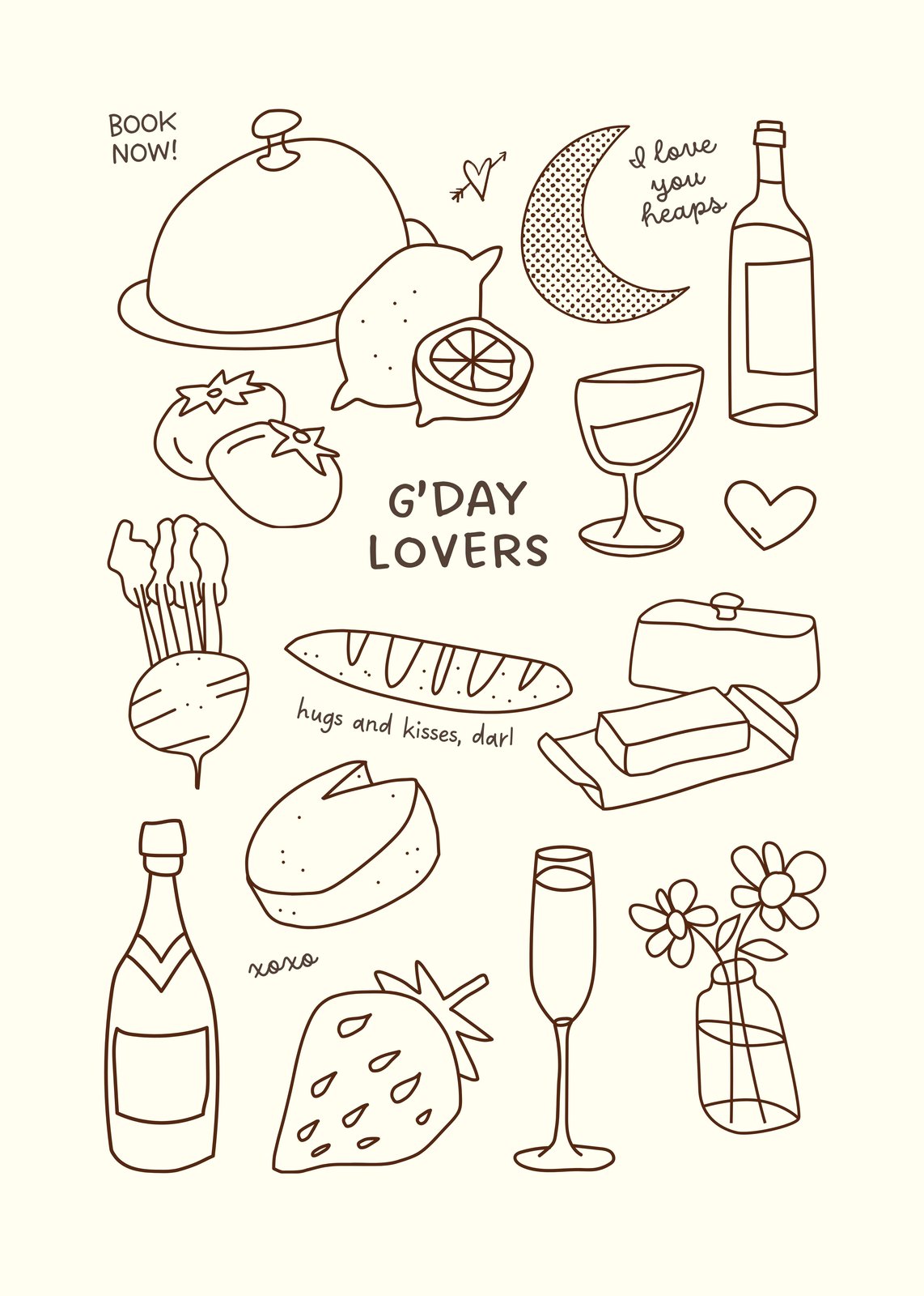 G'day Lovers Whimsical Food & Drink Wall Art
