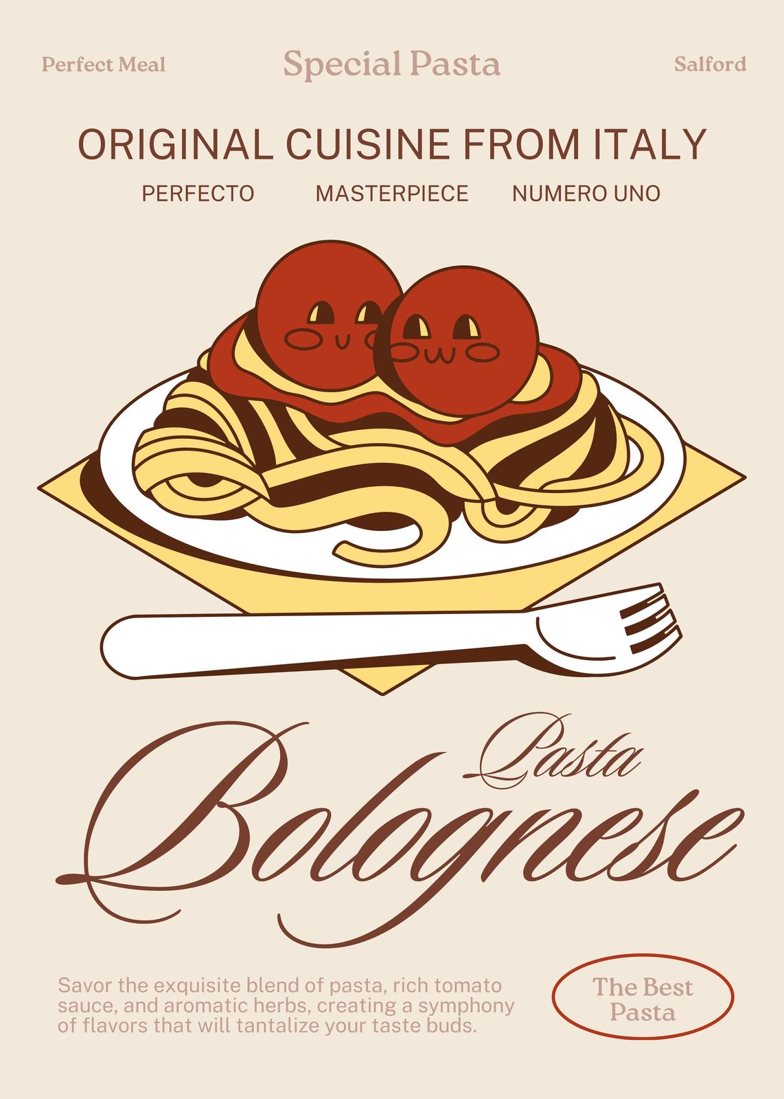 Whimsical Spaghetti Bolognese Wall Art