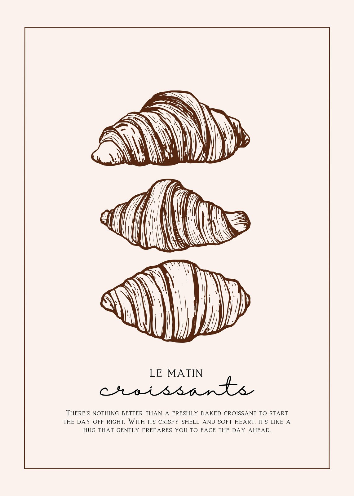 Le Matin Croissant Sketch Wall Art