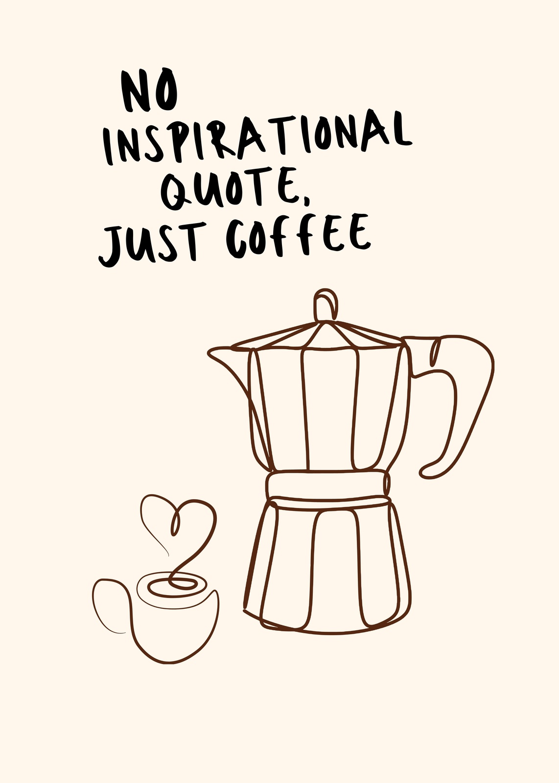 Coffee Lover Minimalist Quote Wall Art