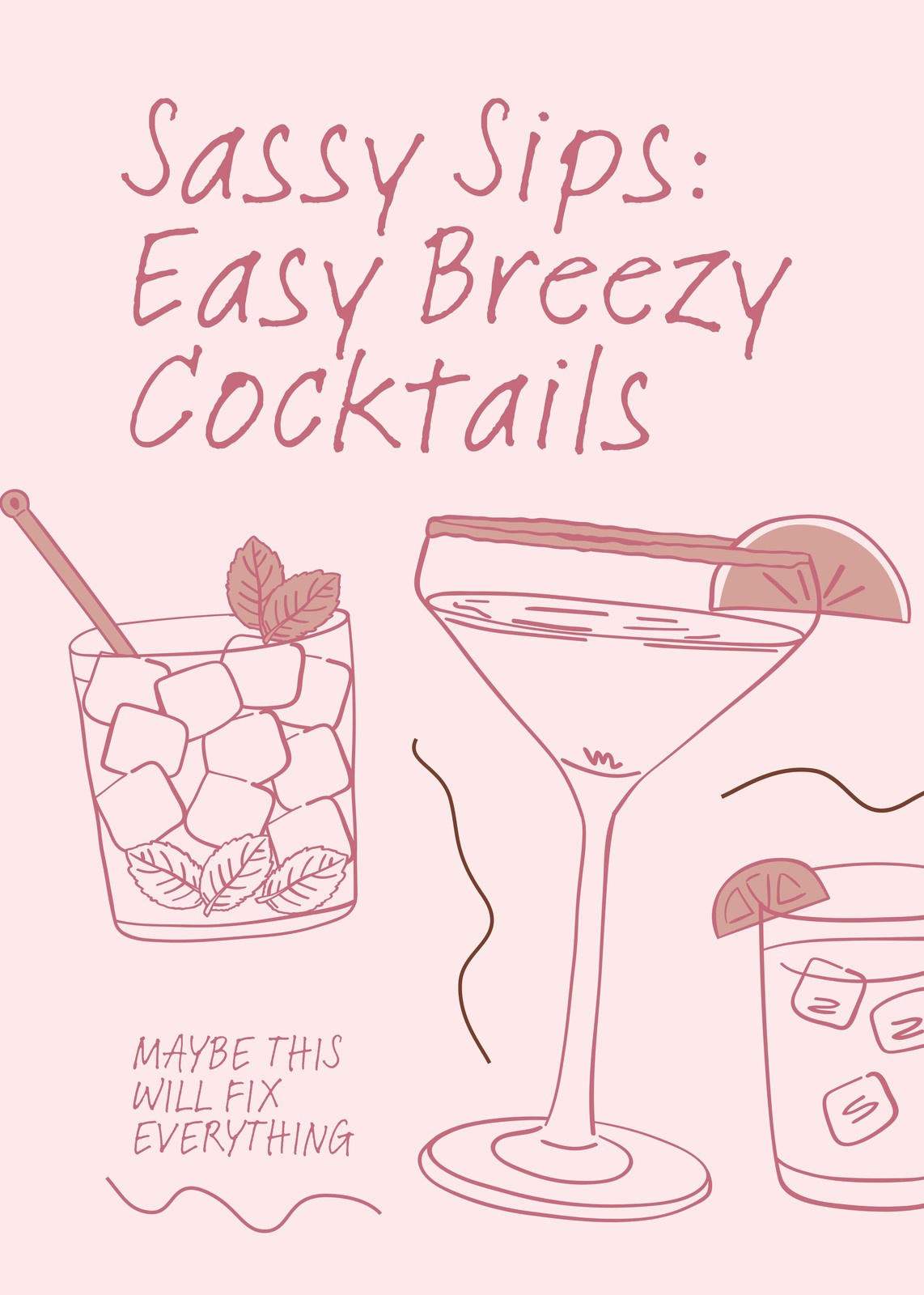 Sassy Sips Cocktail Art Wall Art