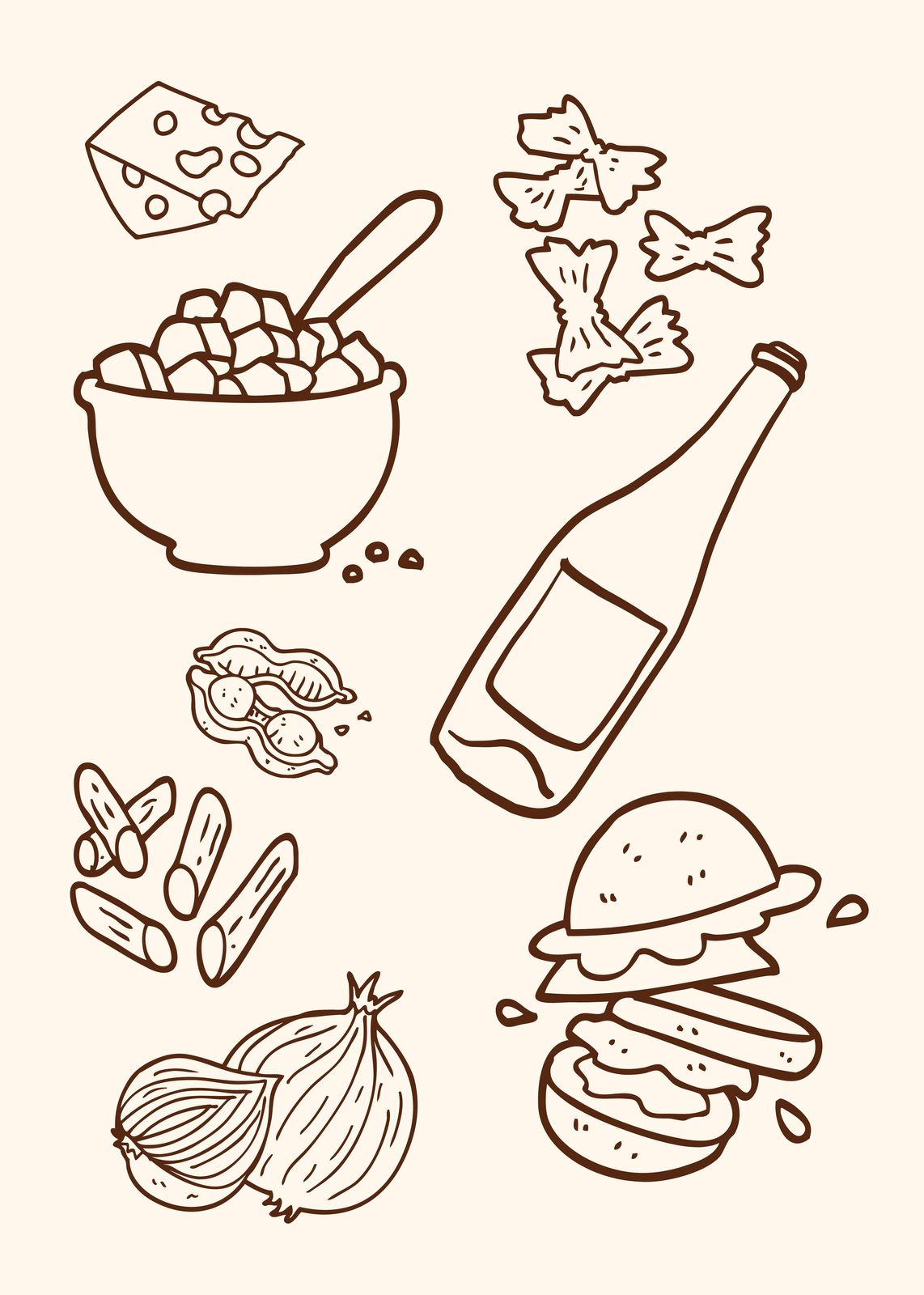Whimsical Foodie Collage Wall Art