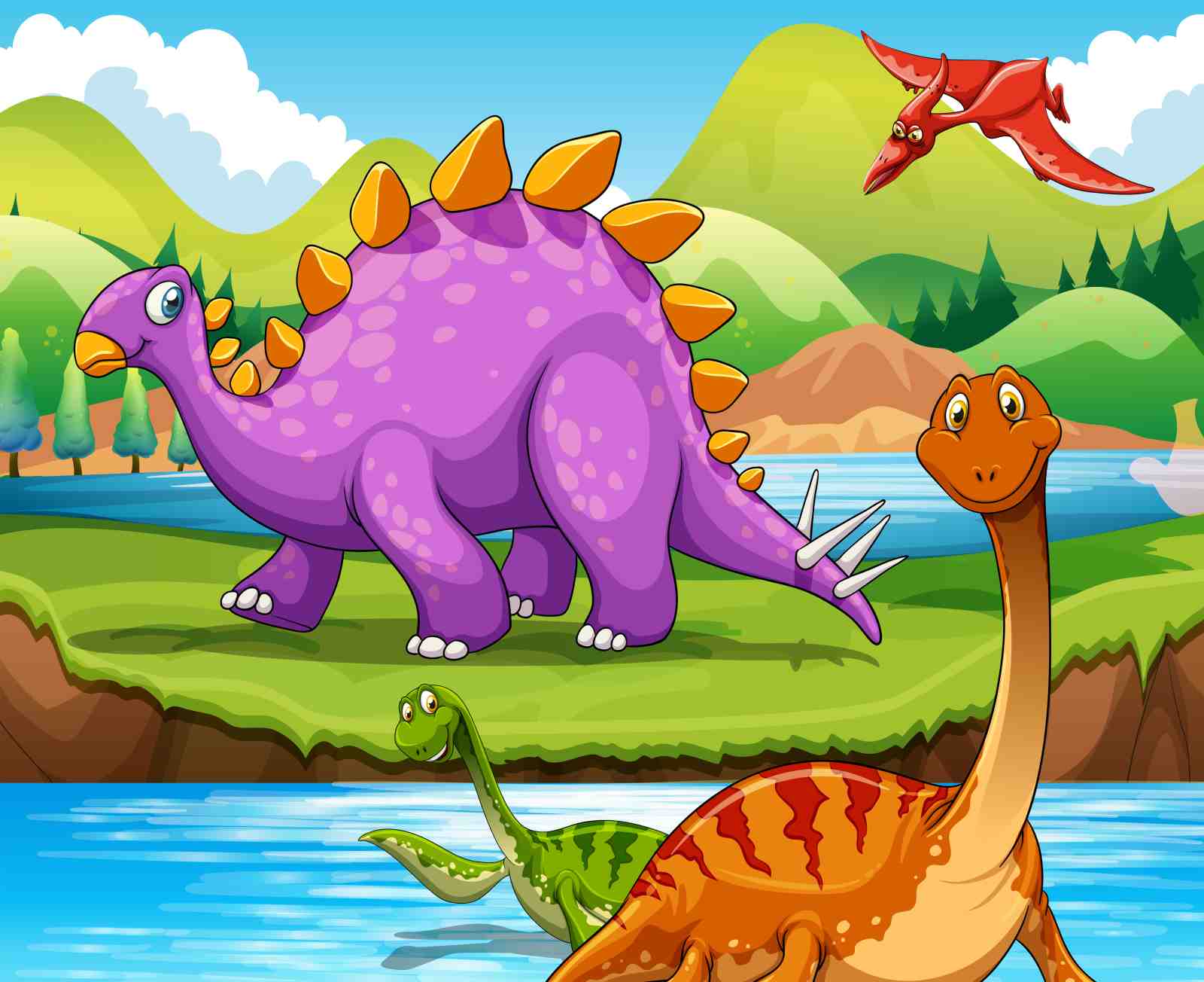 Vibrant Dinosaur Adventure Wall Art