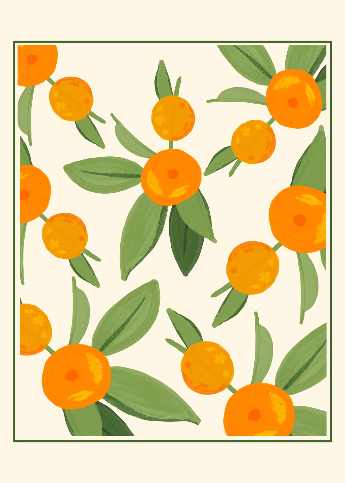 Vibrant Orange Grove Pattern Wall Art