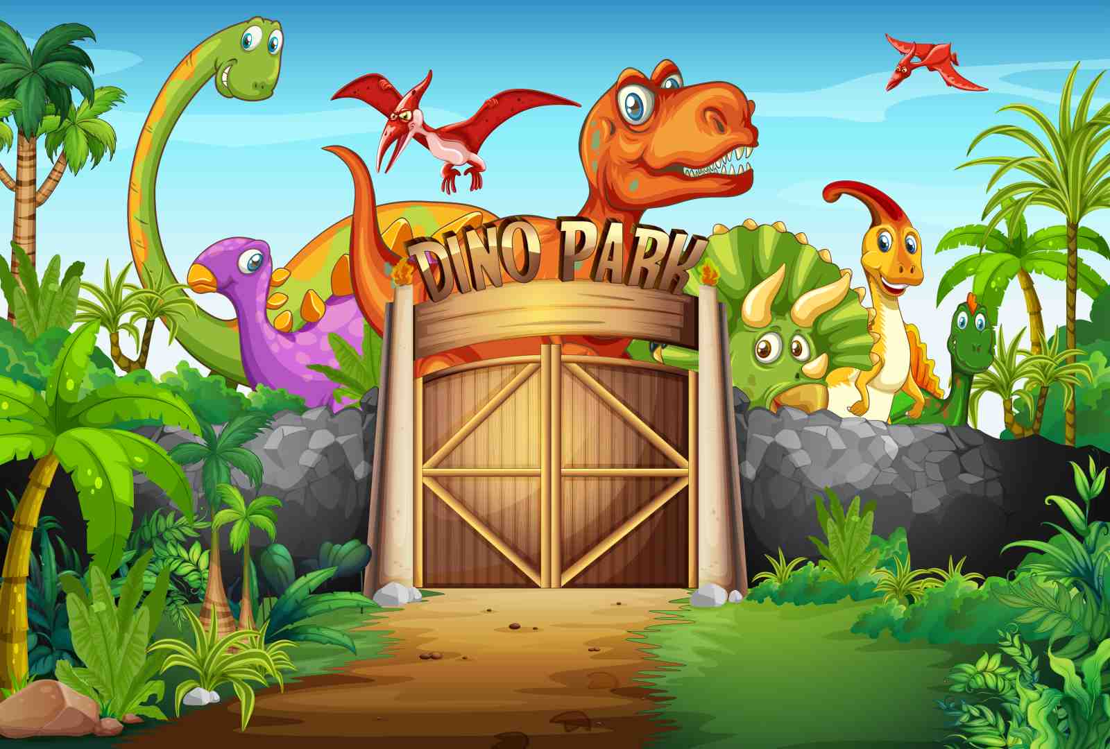 Dino Park Adventure Dinosaur Wall Art