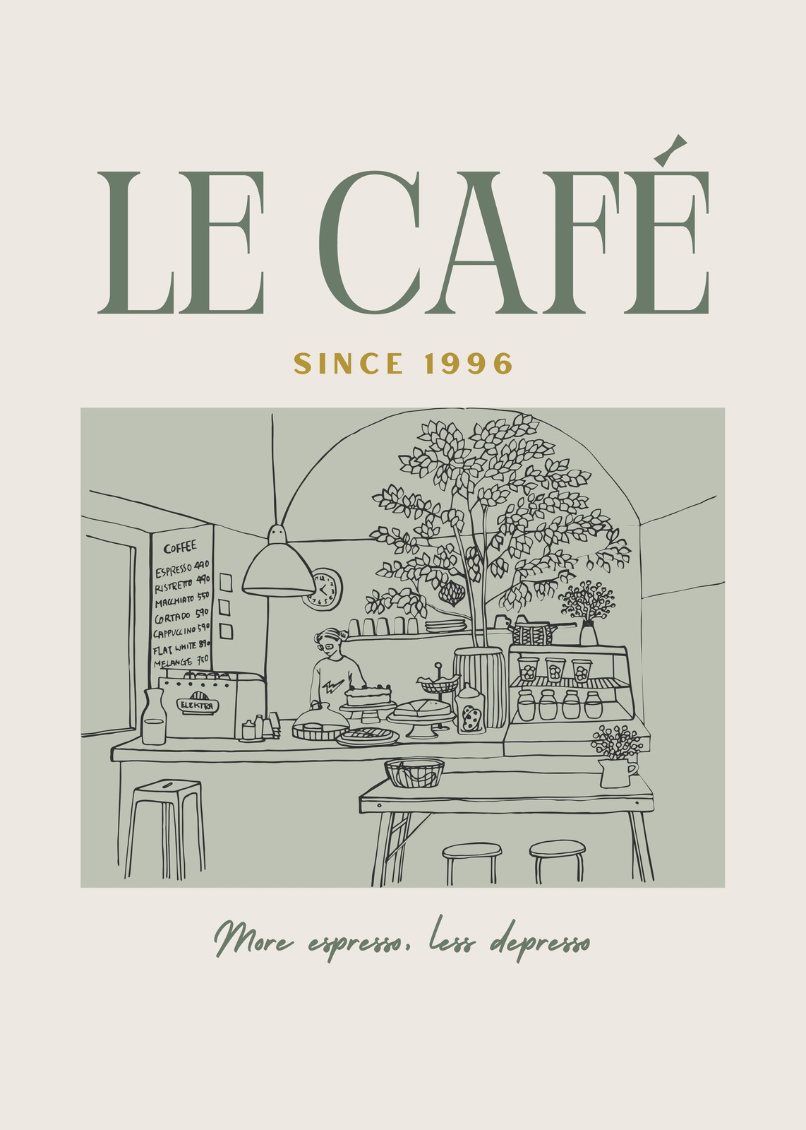 Chic Cafe Scene Since 1996 Wall Art