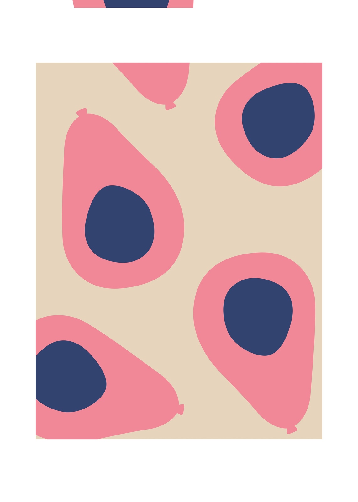 Abstract Pink Avocados Wall Art Wall Art