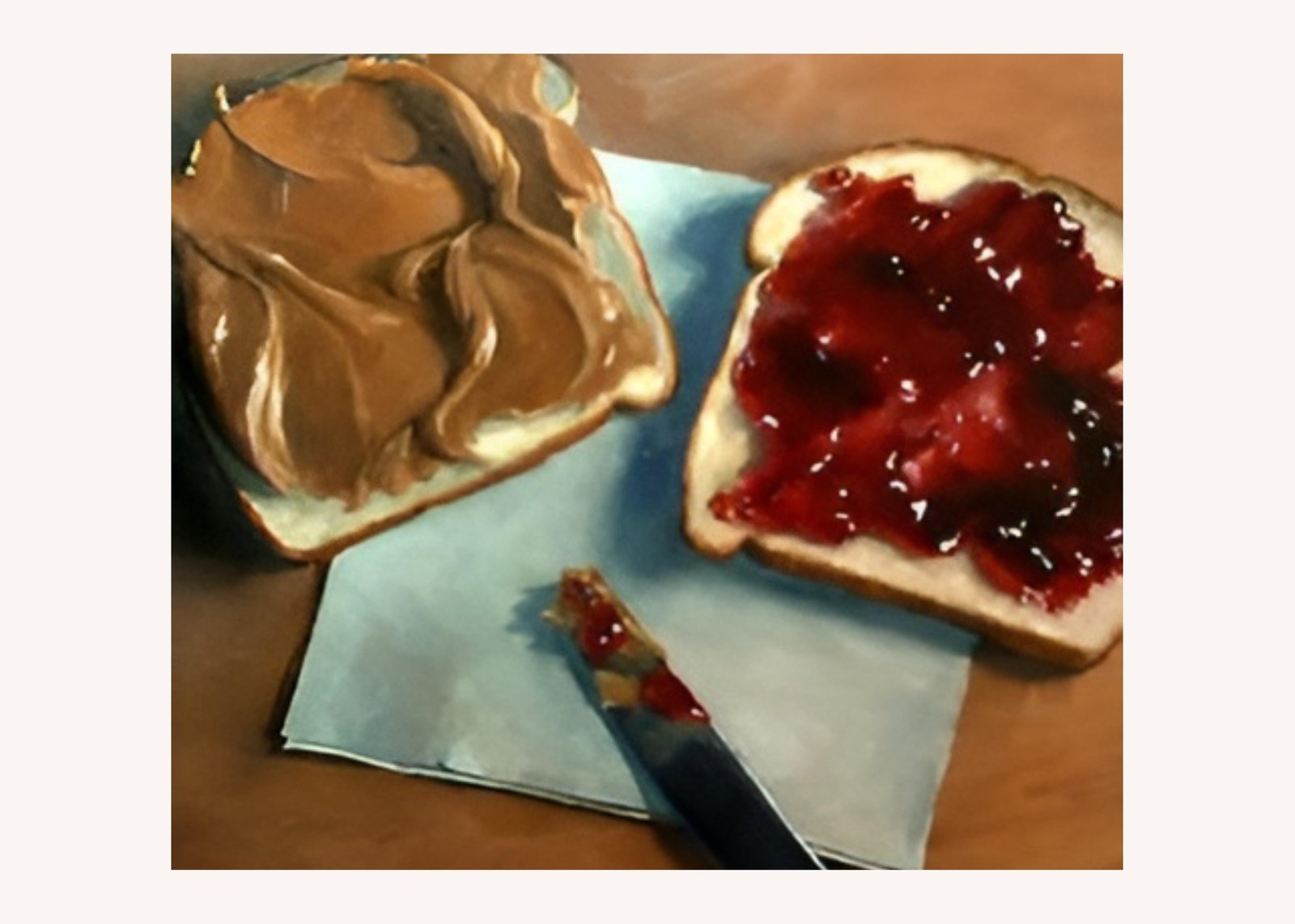 Classic PB&J Toast Still Life Wall Art