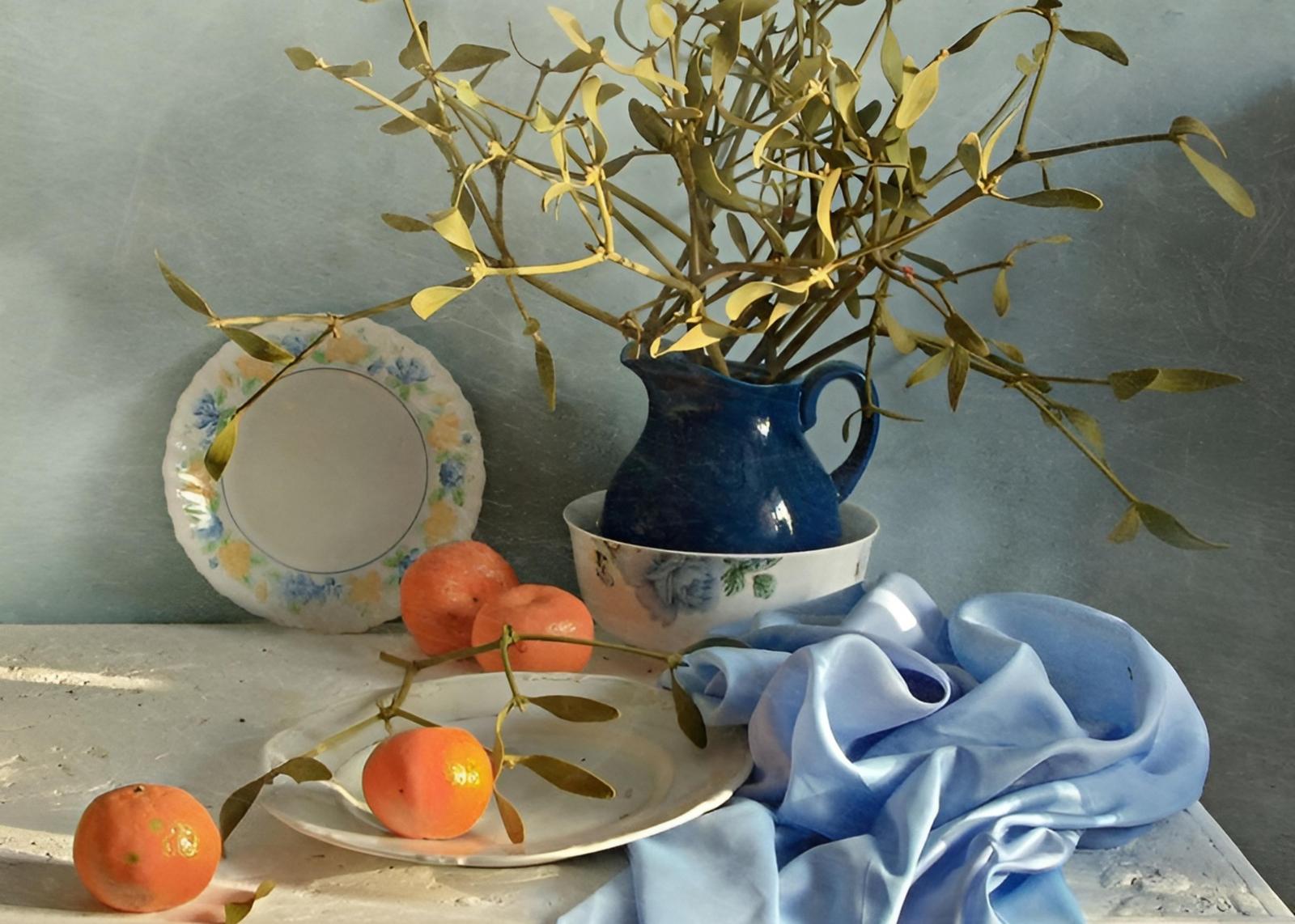 Serene Still Life Fruit & Floral Wall Art