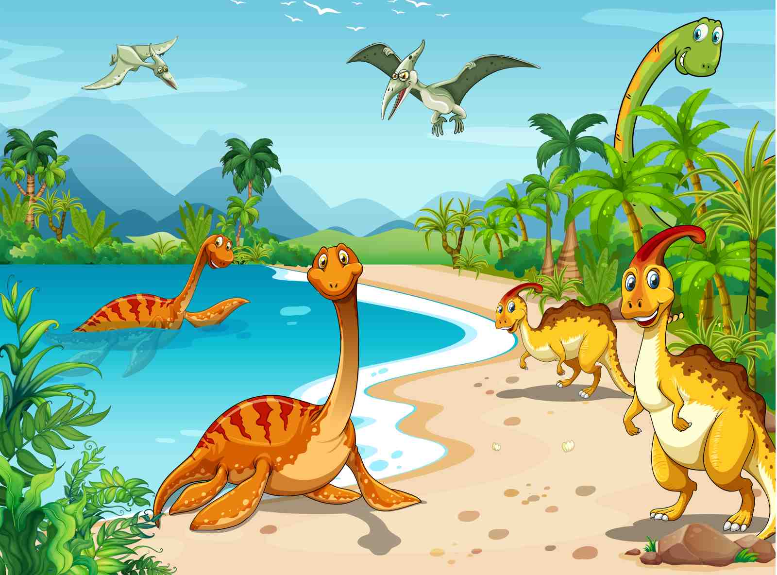 Dinosaur Beach Adventure Wall Art