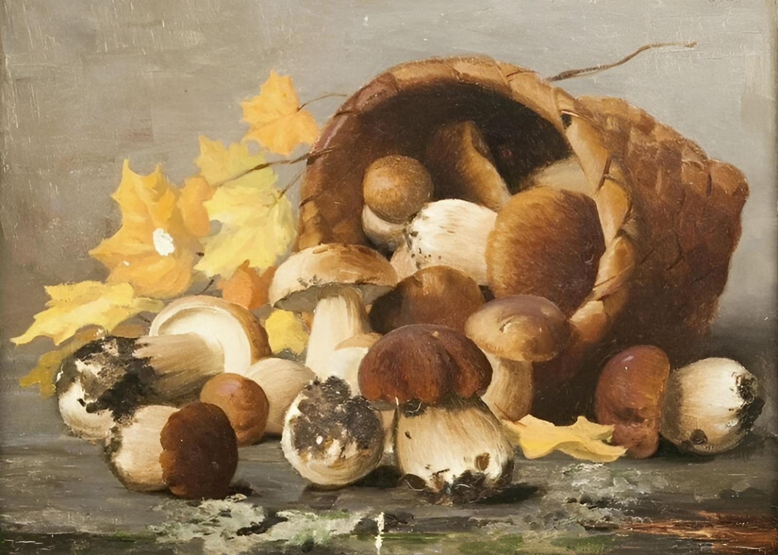 Bountiful Harvest Mushroom Still Life Wall Art