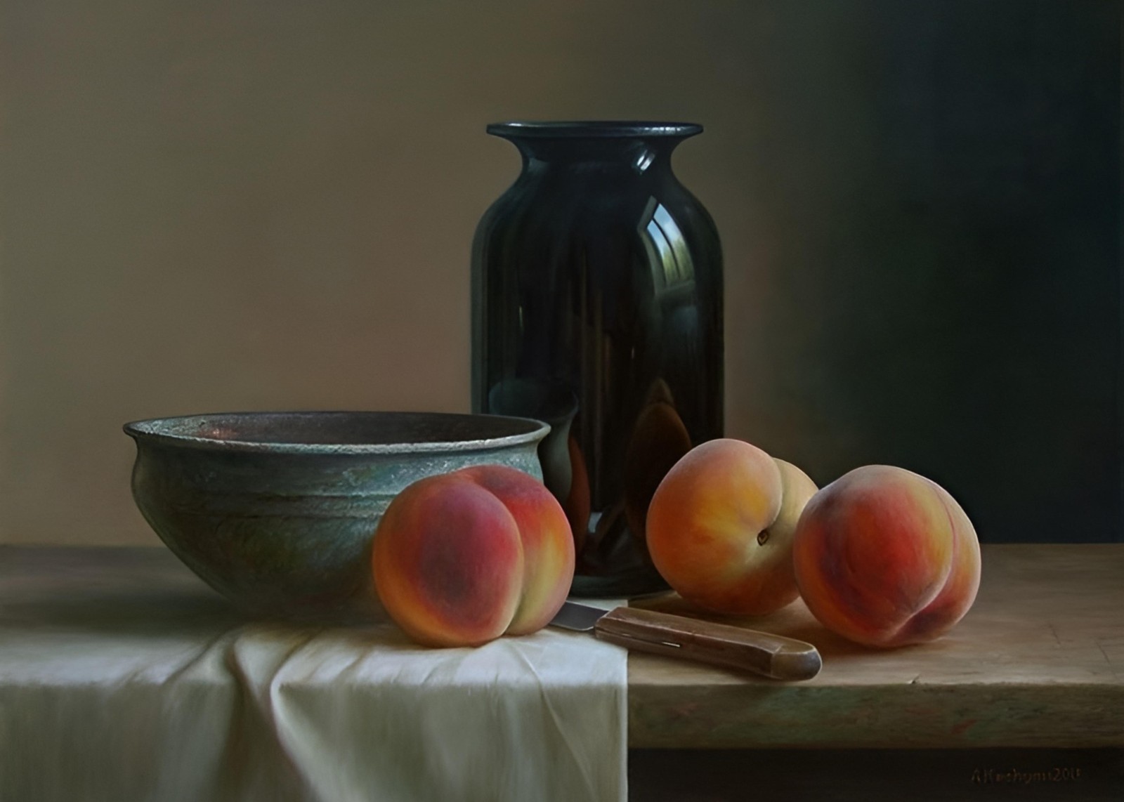 Classic Peaches Still Life Wall Art