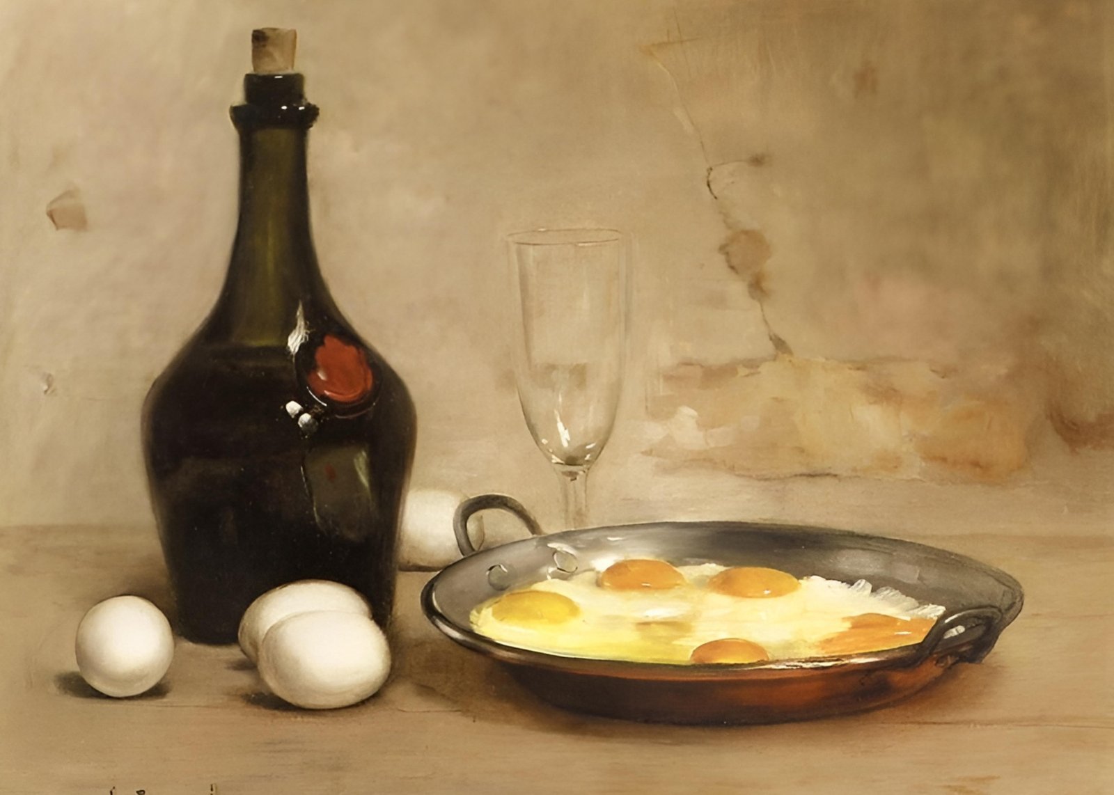Still Life Eggs & Wine Wall Art