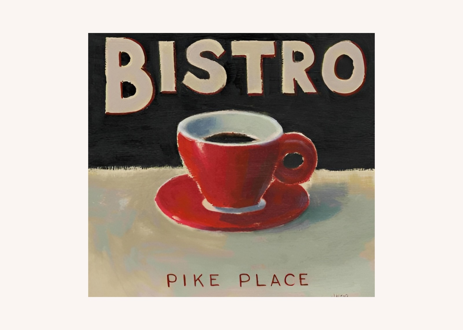 Red Bistro Coffee Cup Pike Place Wall Art