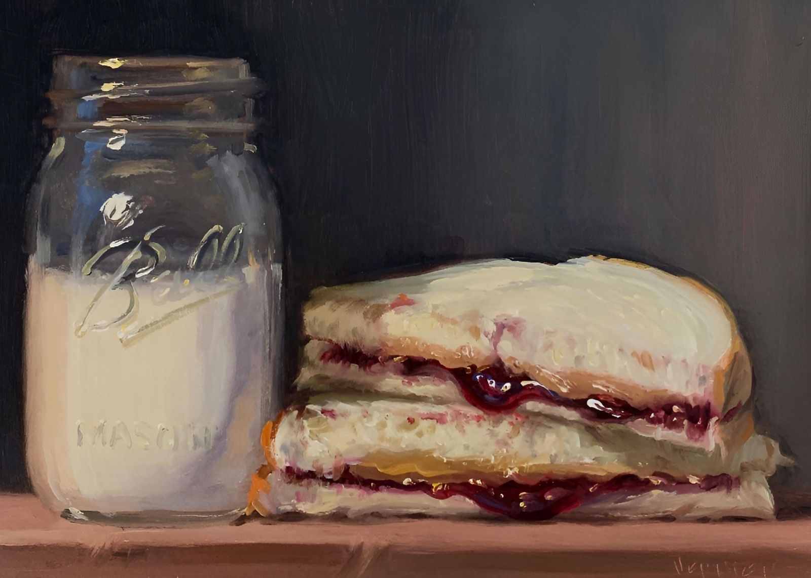 Classic PB&J & Milk Still Life Wall Art