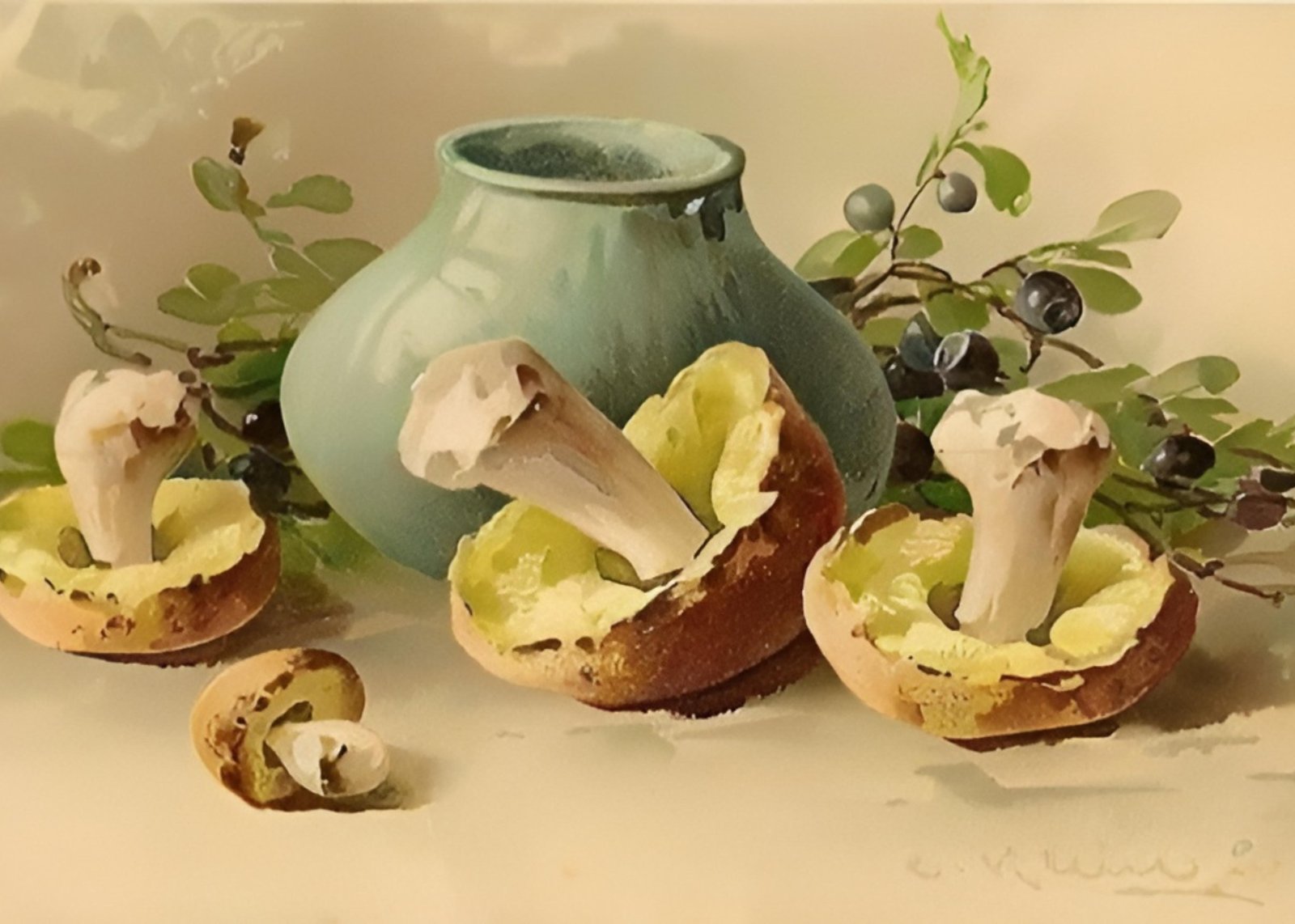 Vintage Mushroom Still Life Wall Art