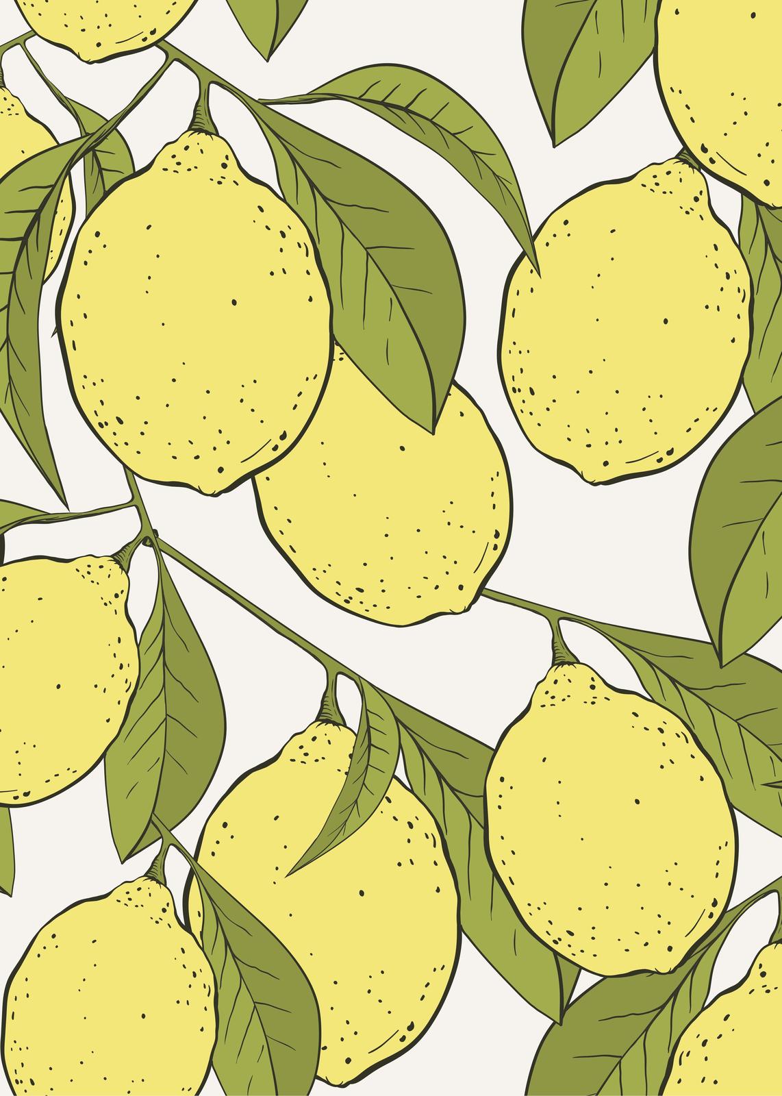 Vibrant Lemon Branch Botanical Wall Art