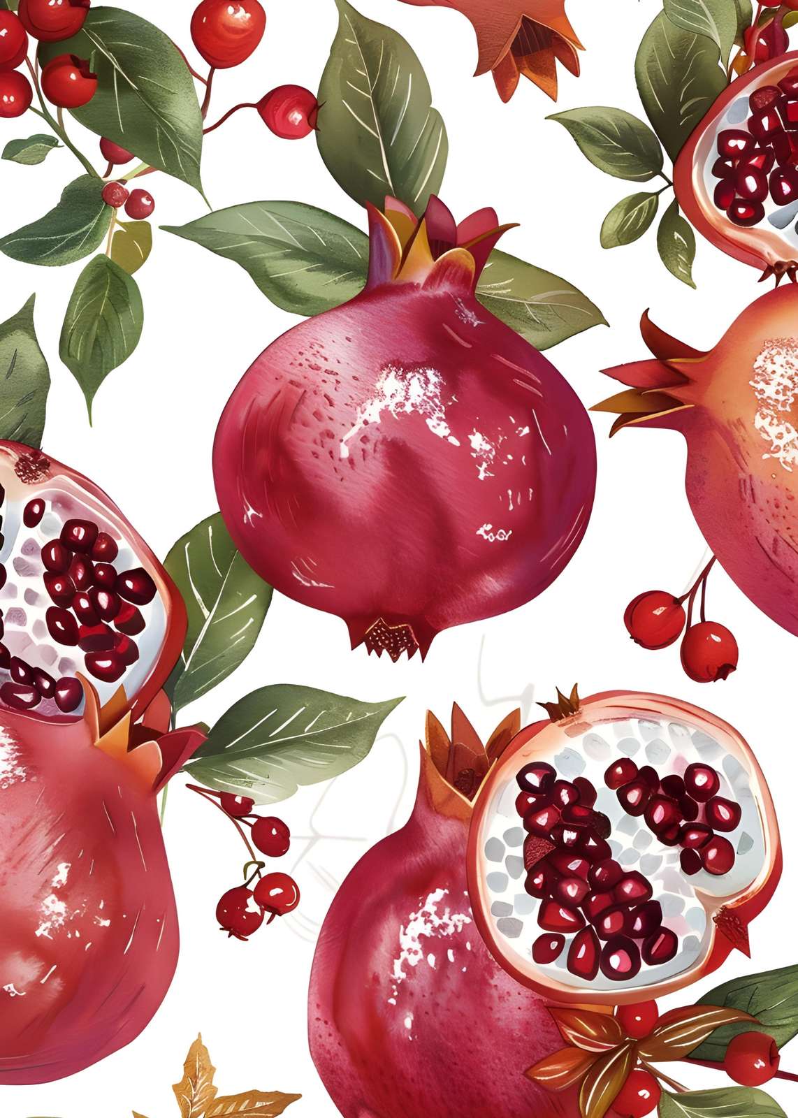 Vibrant Pomegranate Botanical Wall Art
