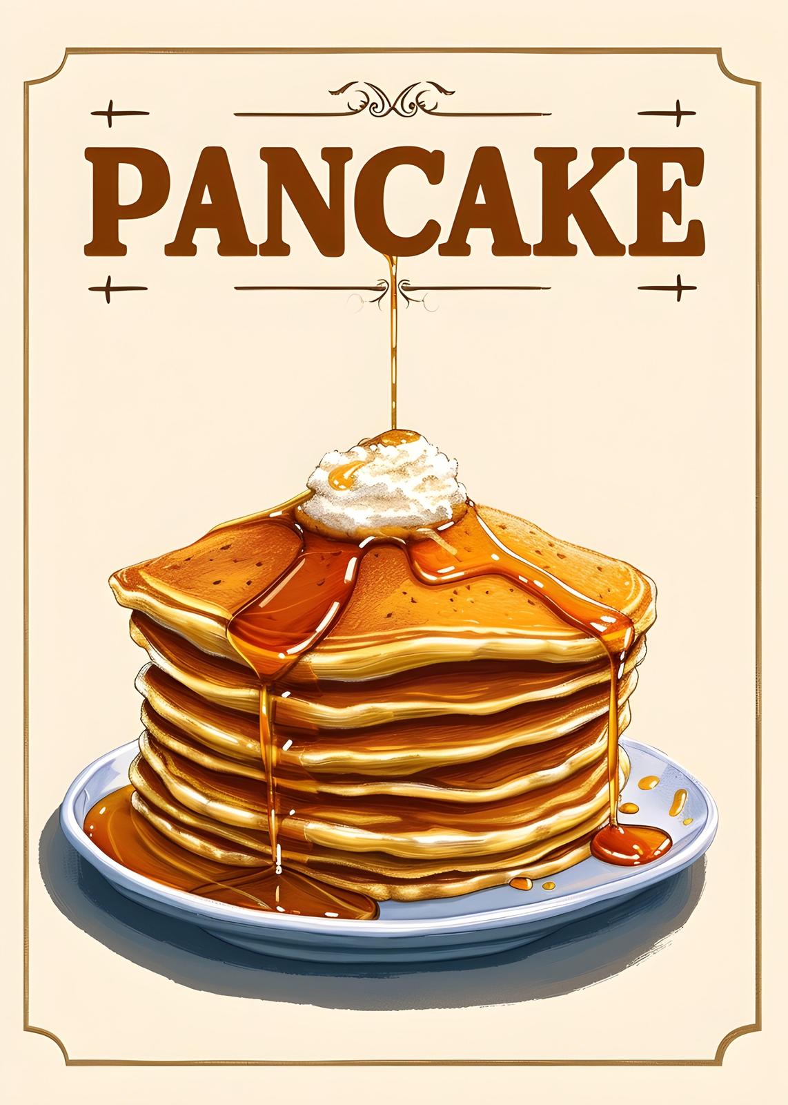 Vintage Pancake Stack Art Wall Art