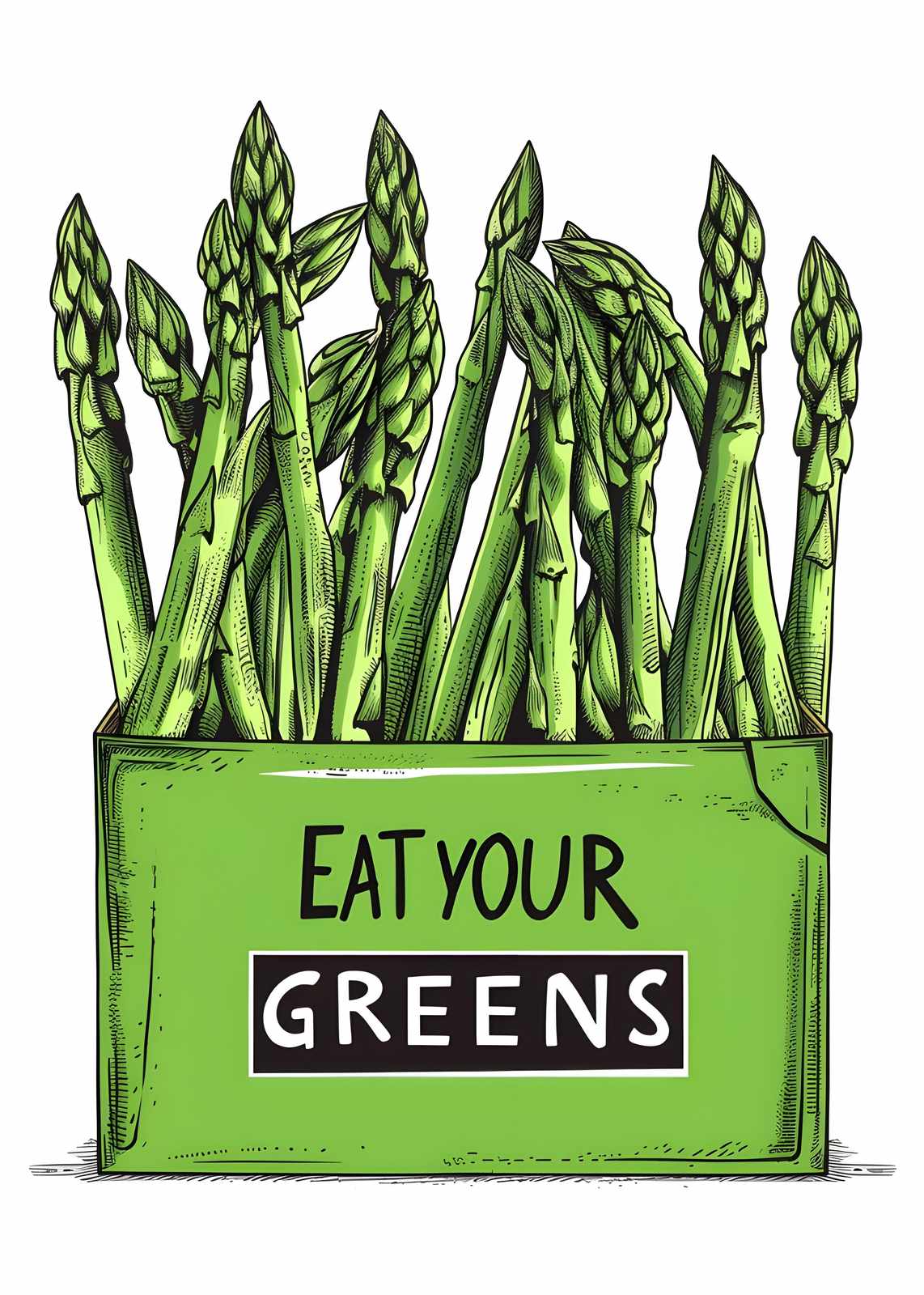 Fresh Asparagus "Eat Your Greens" Wall Art