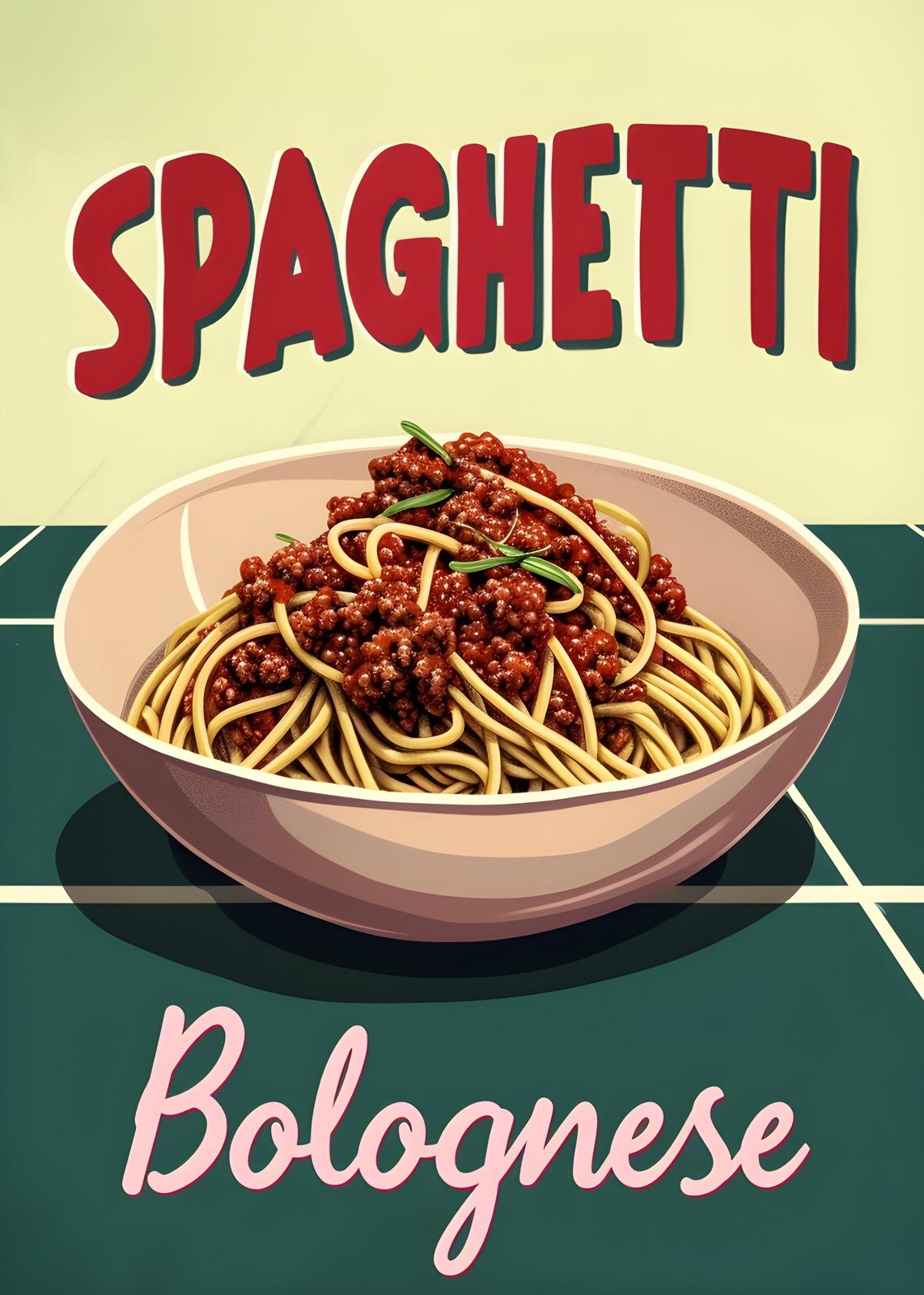 Vintage Spaghetti Bolognese Wall Art Wall Art