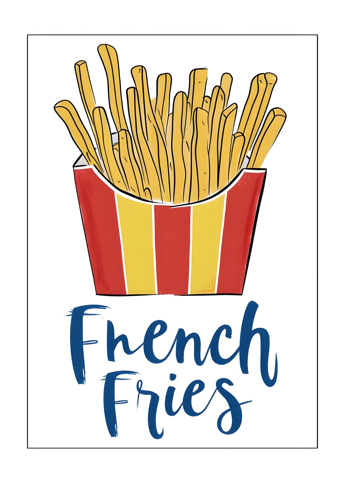 Fun French Fries Foodie Art Wall Art
