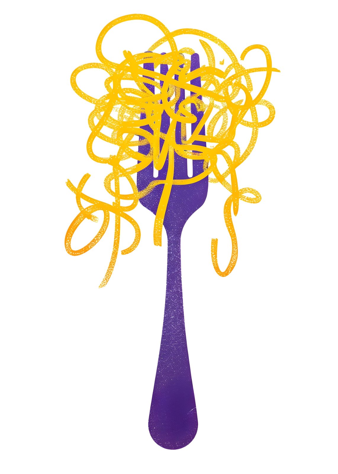 Playful Pasta Fork Art Wall Art