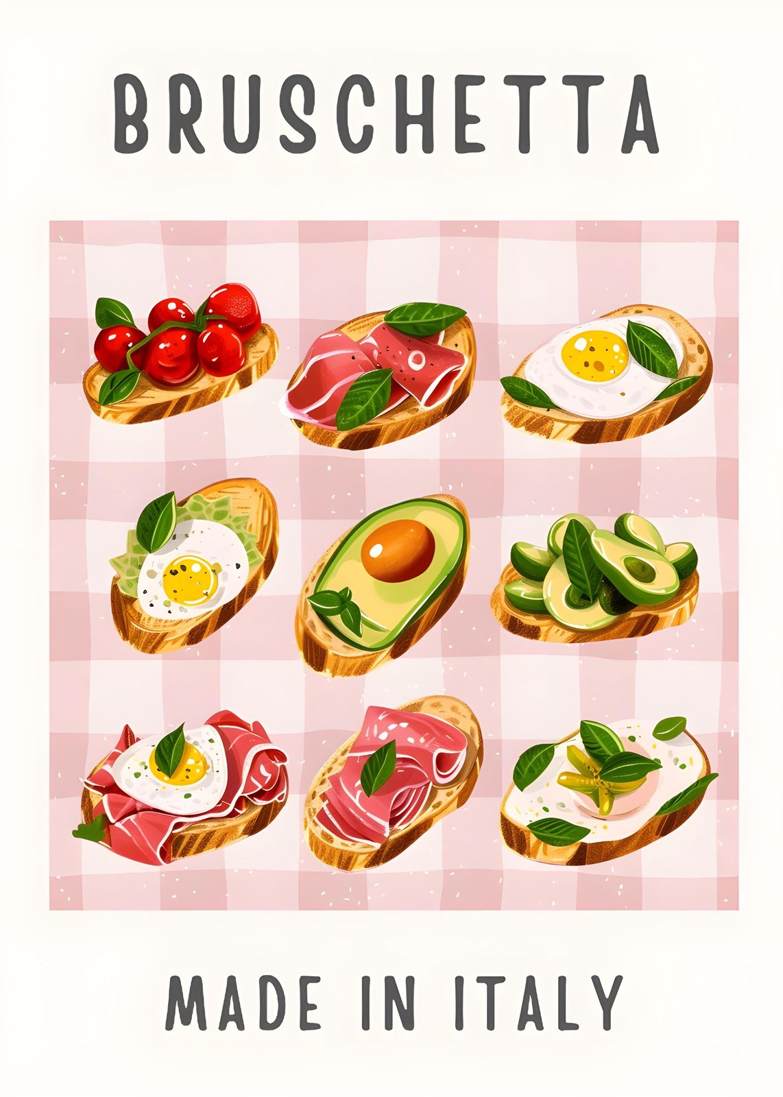 Artisan Bruschetta Bites Kitchen Wall Art