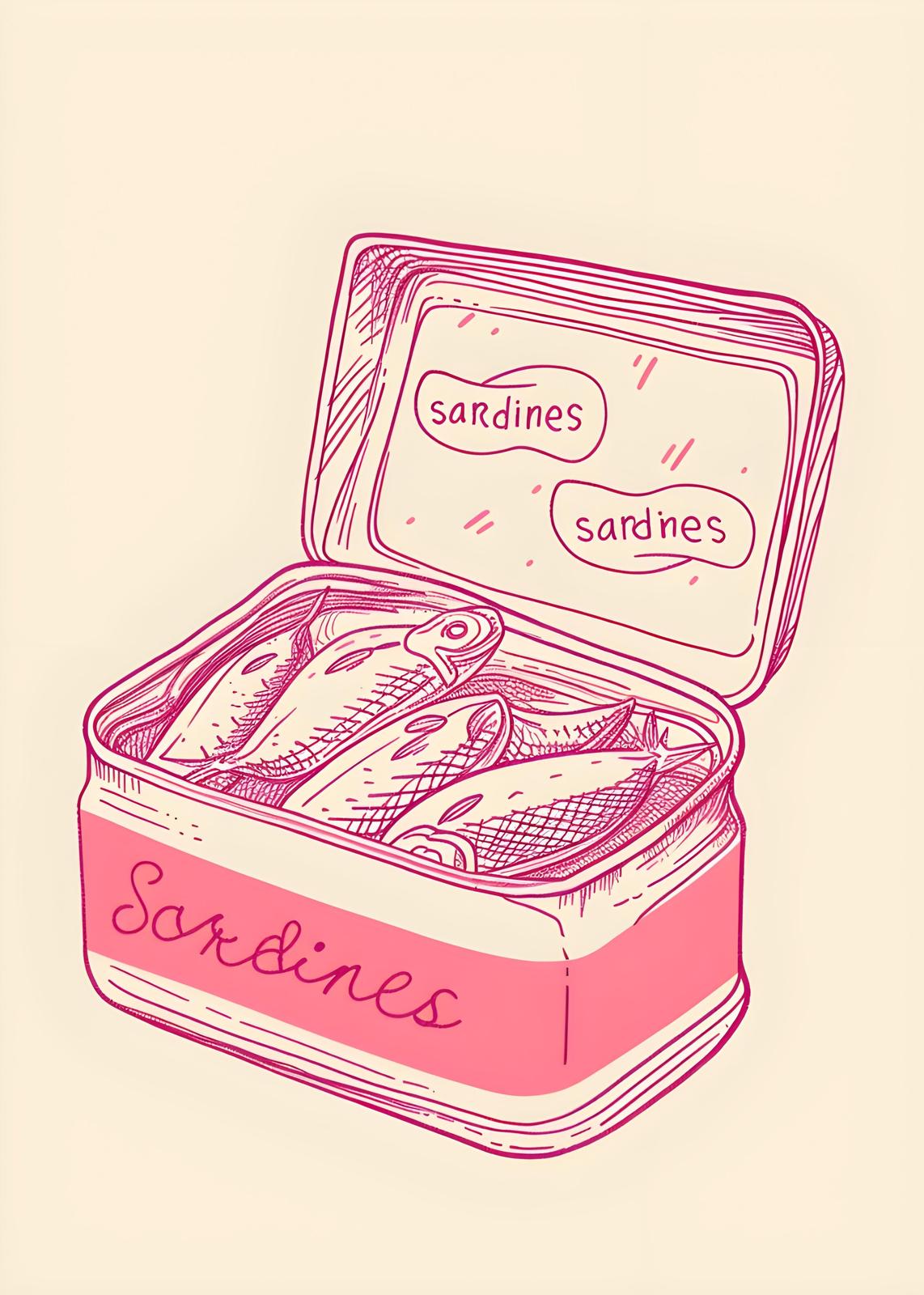 Charming Sardines Can Pop Art Wall Art
