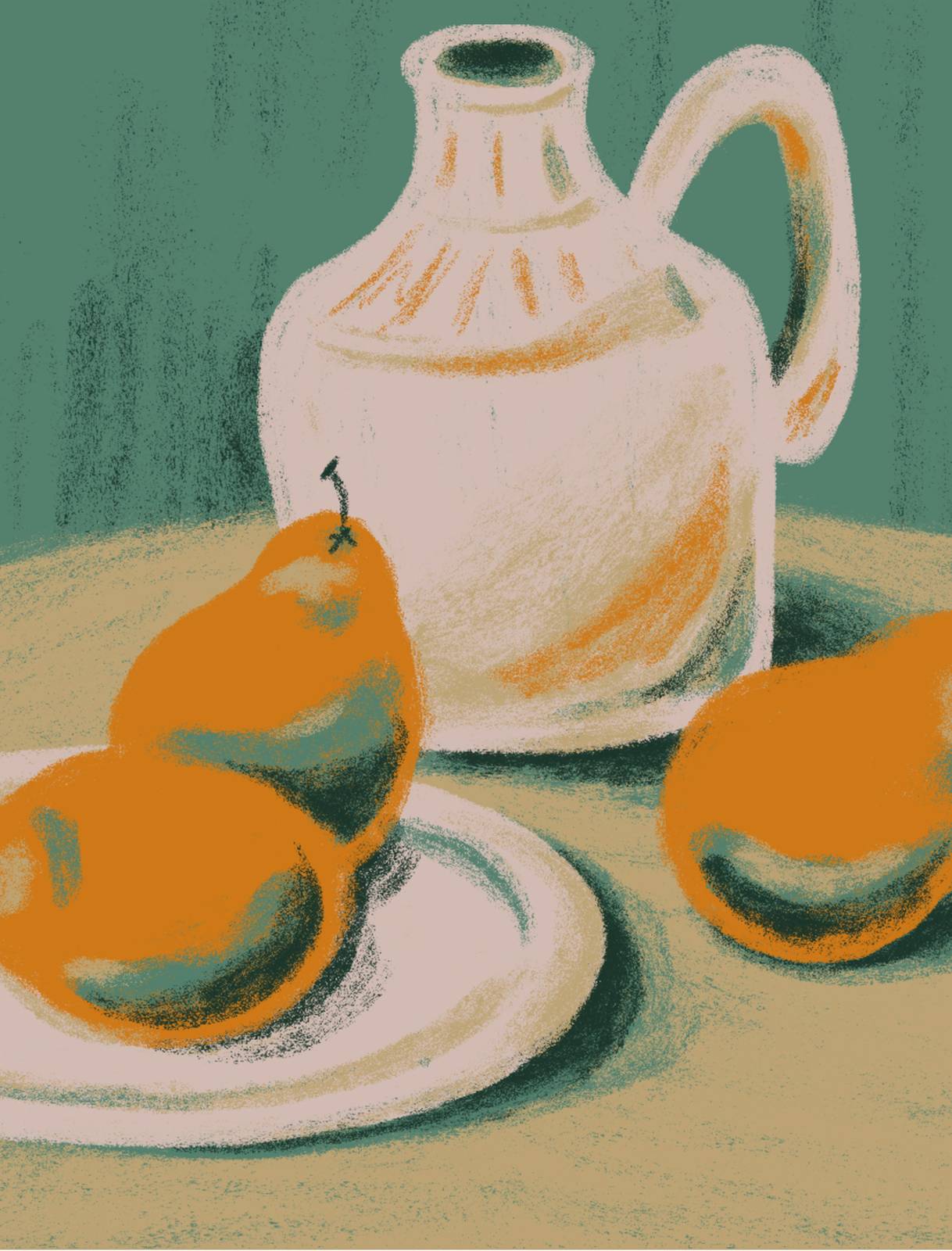Vibrant Pear Still Life Wall Art