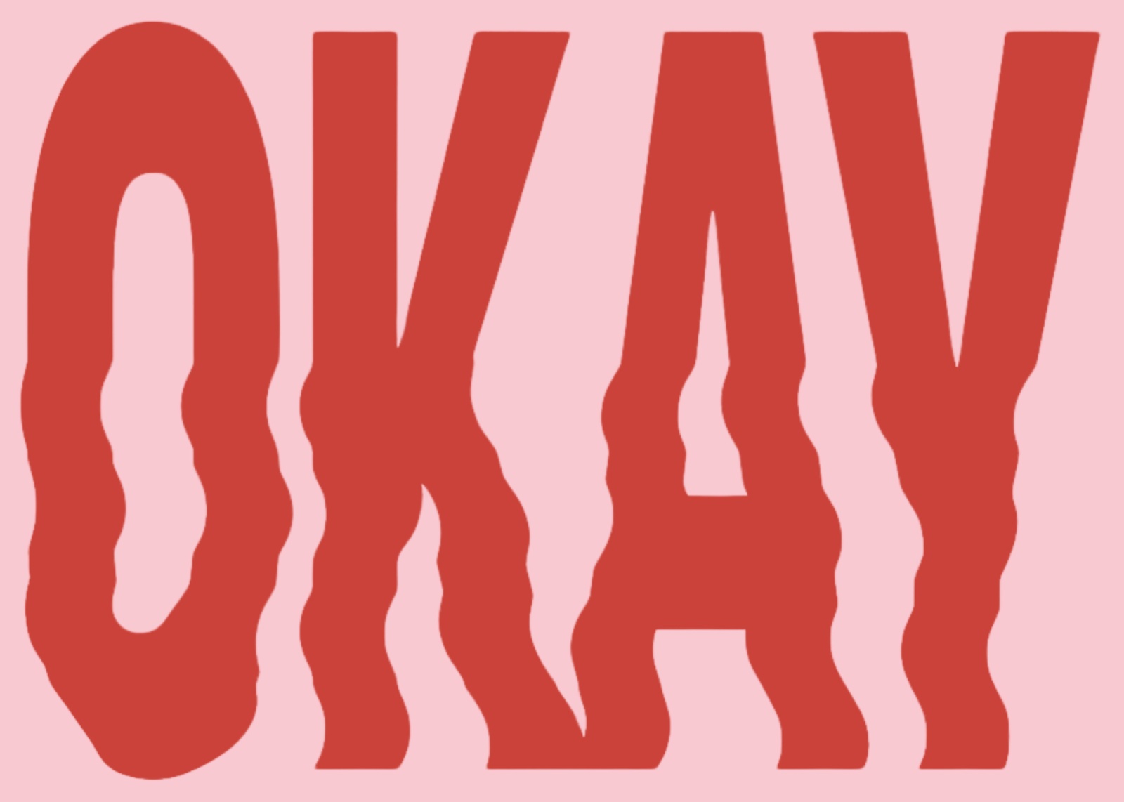 Retro "Okay" Wavy Text Wall Art