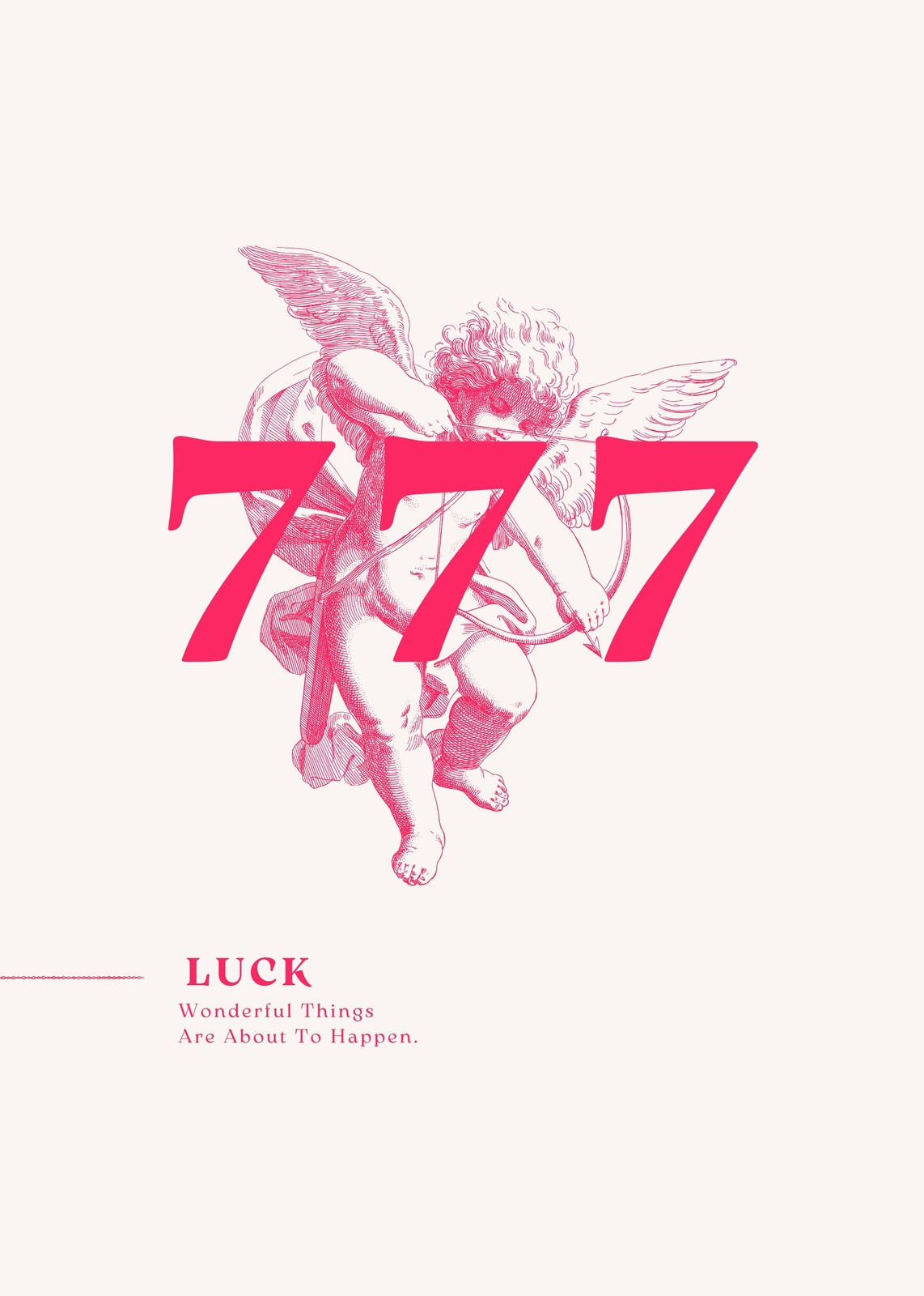 Lucky Angel 777 Minimalist Wall Art
