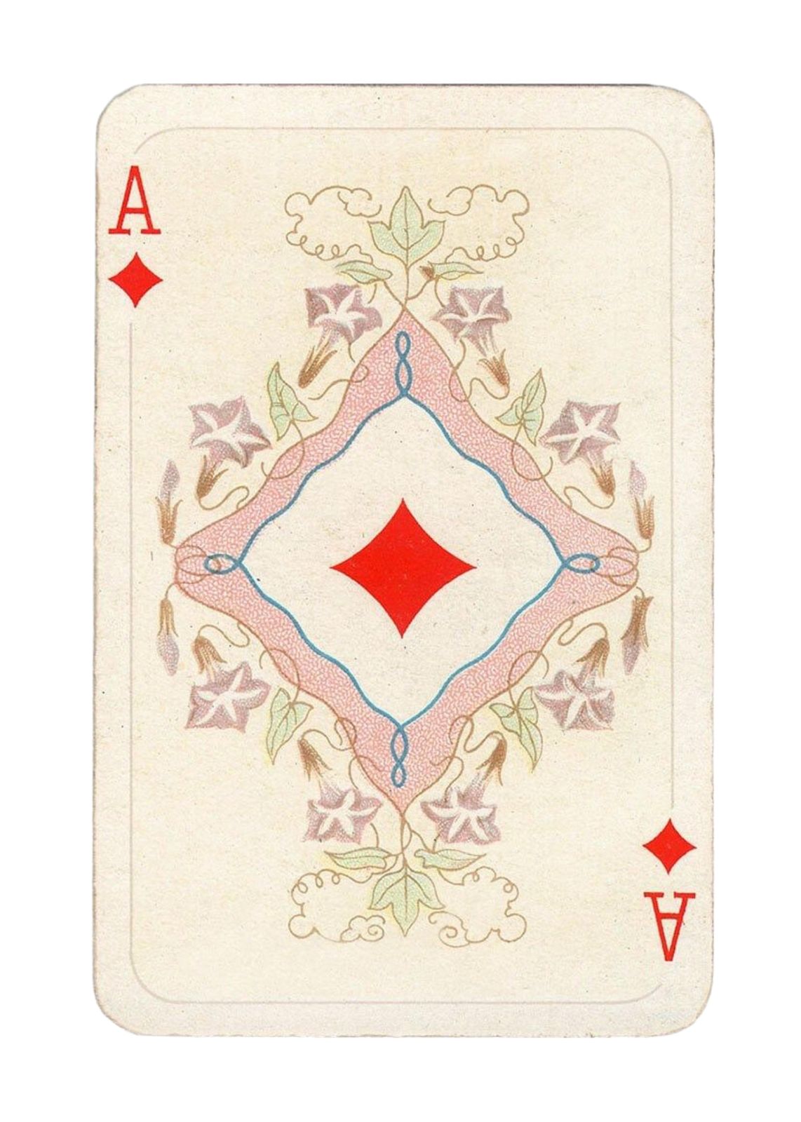 Vintage Ace of Diamonds Floral Wall Art
